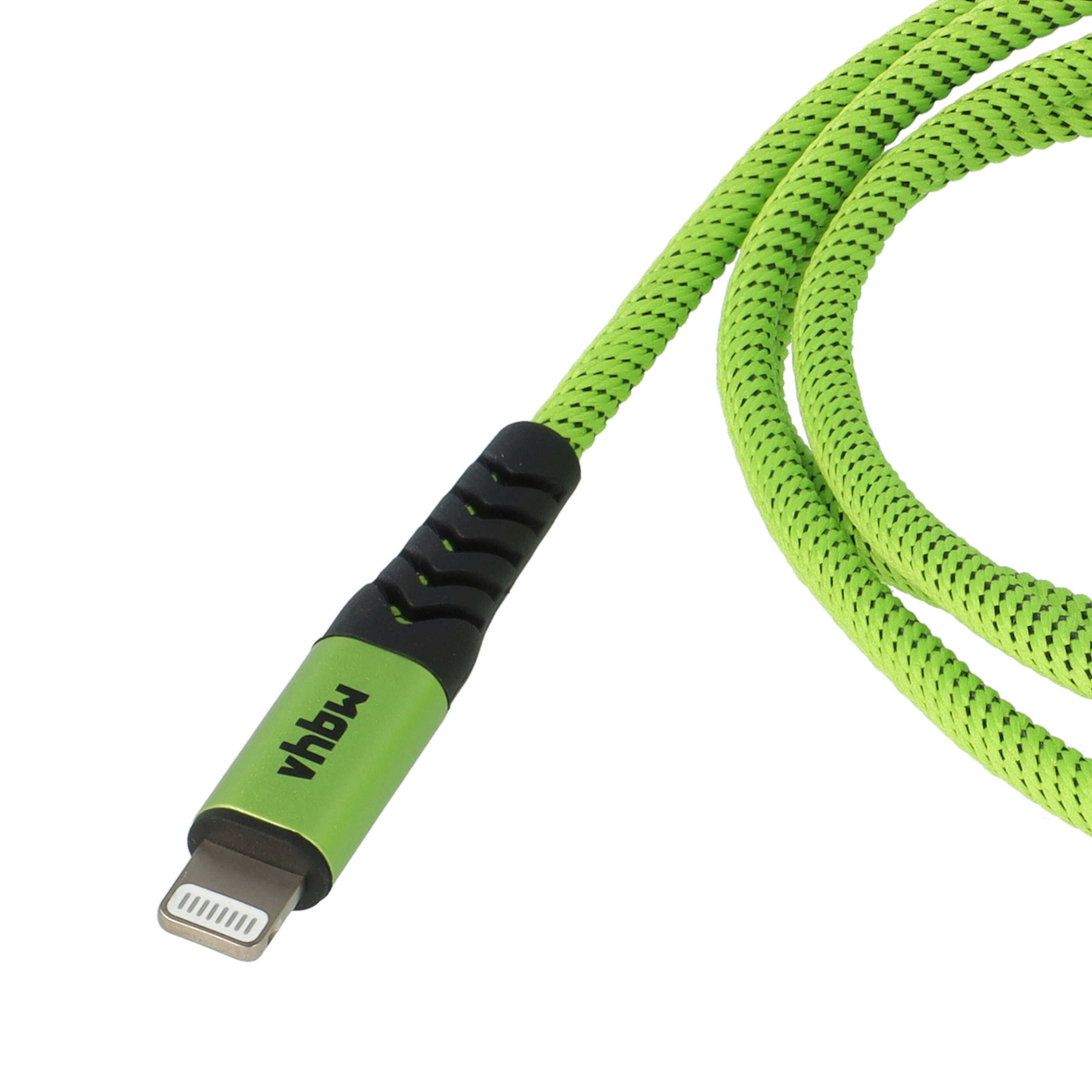 2x Lightning Kabel auf USB C, Thunderbolt 3 passend für Apple MacBook Apple iOS Geräte - Grün Schwarz, 100cm