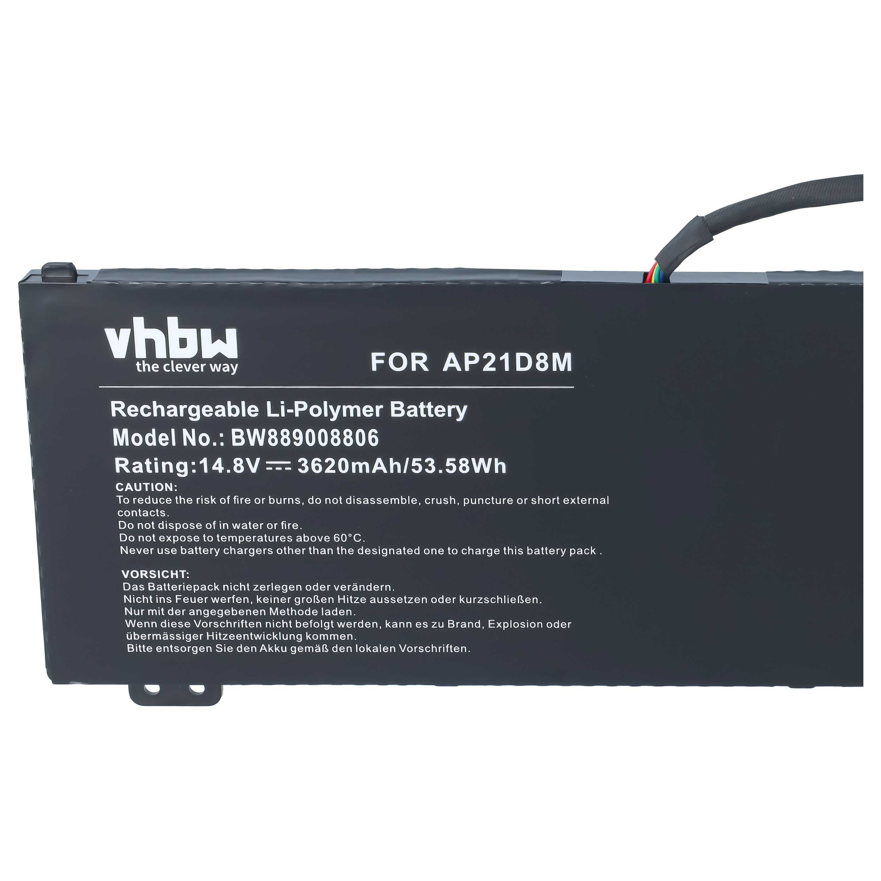 Notebook-Akku als Ersatz für Acer AP18D8M, 4ICP4/70/88, 4ICP4/69/90 für Acer - 3620mAh 14,8V Li-Polymer