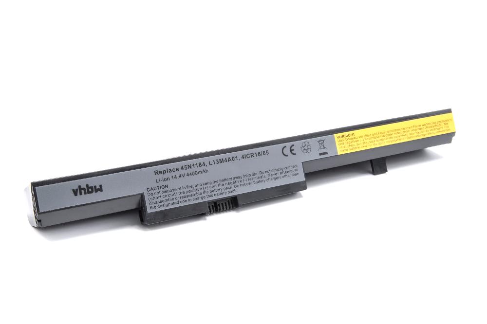 Notebook Battery Replacement for Lenovo 45N1184, 45N1185, ASM 45N1182, 45N1183 - 4400mAh 14.4V Li-Ion, black