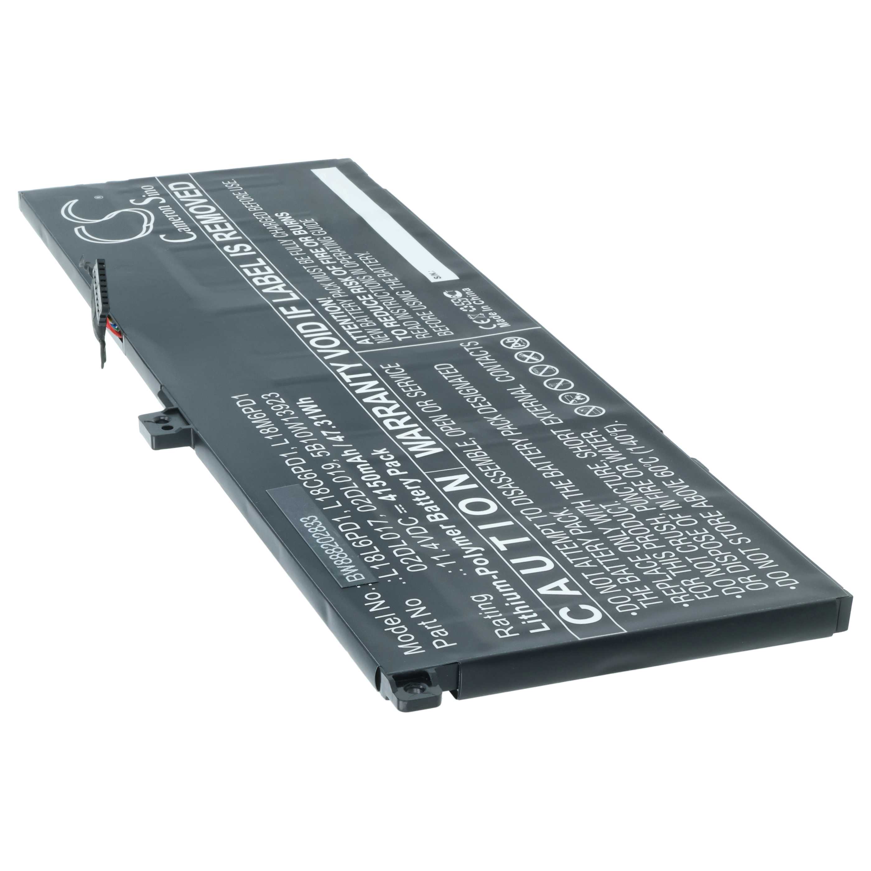 Batería reemplaza Lenovo 02DL017, 02DL019, 5B10W13923, L18C6PD1 para notebook - 4150 mAh 11,4 V Li-poli