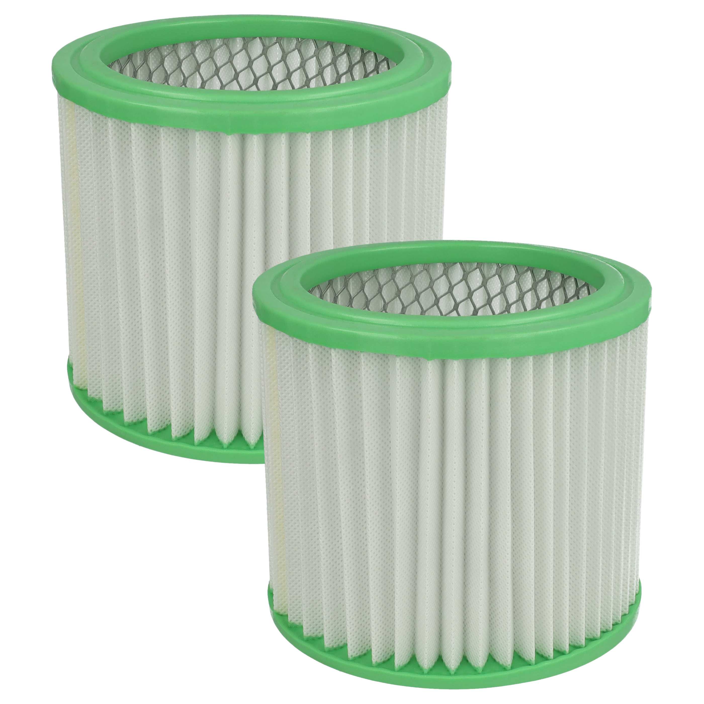 2x cartridge filter replaces Einhell AFF 18, 235163001013 for Parkside Chimney Sweep Vacuum, white / green
