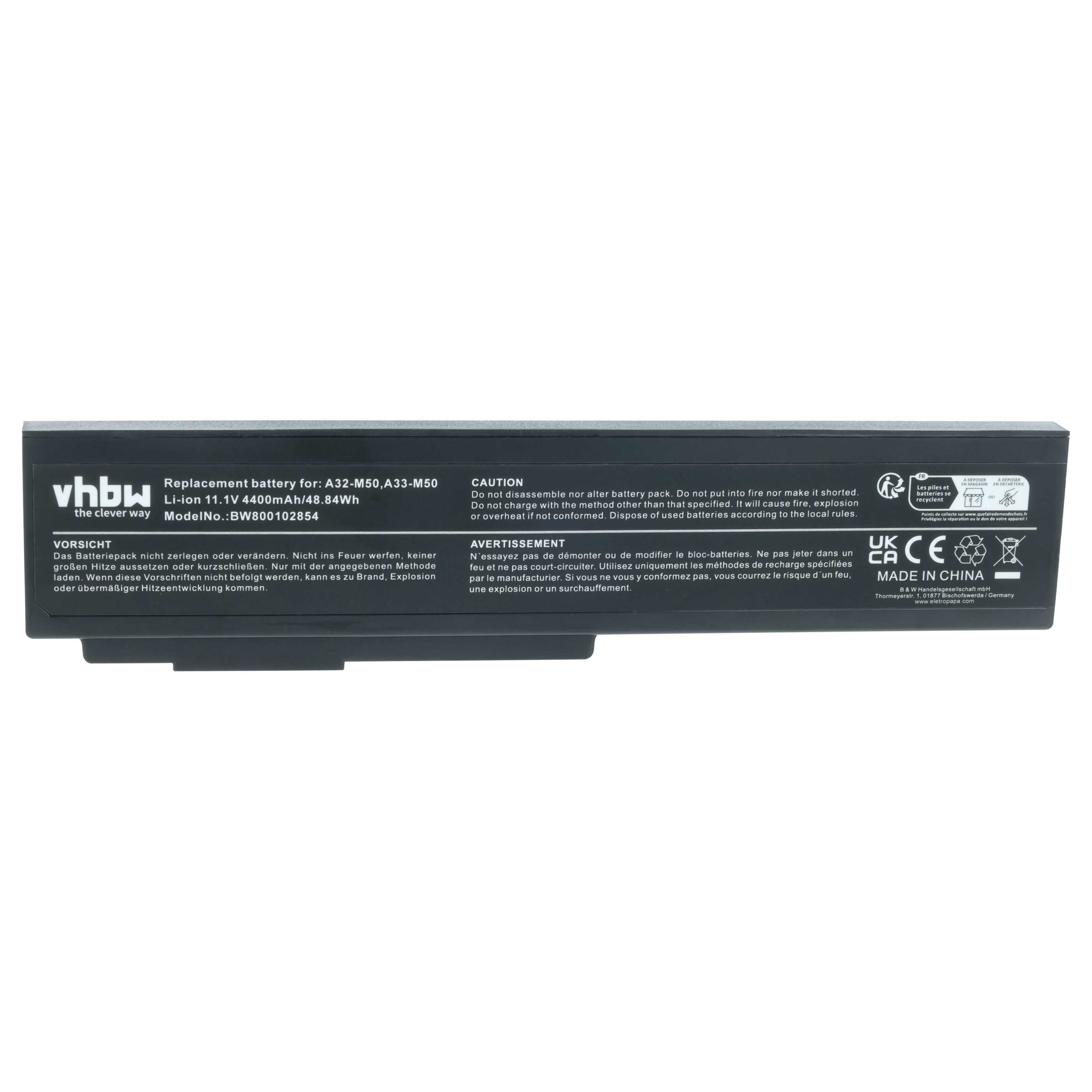 Batteria sostituisce Asus 15G10N373, 15G10N373800, 90-NED1B2100Y per notebook - 4400mAh 11,1V Li-Ion nero