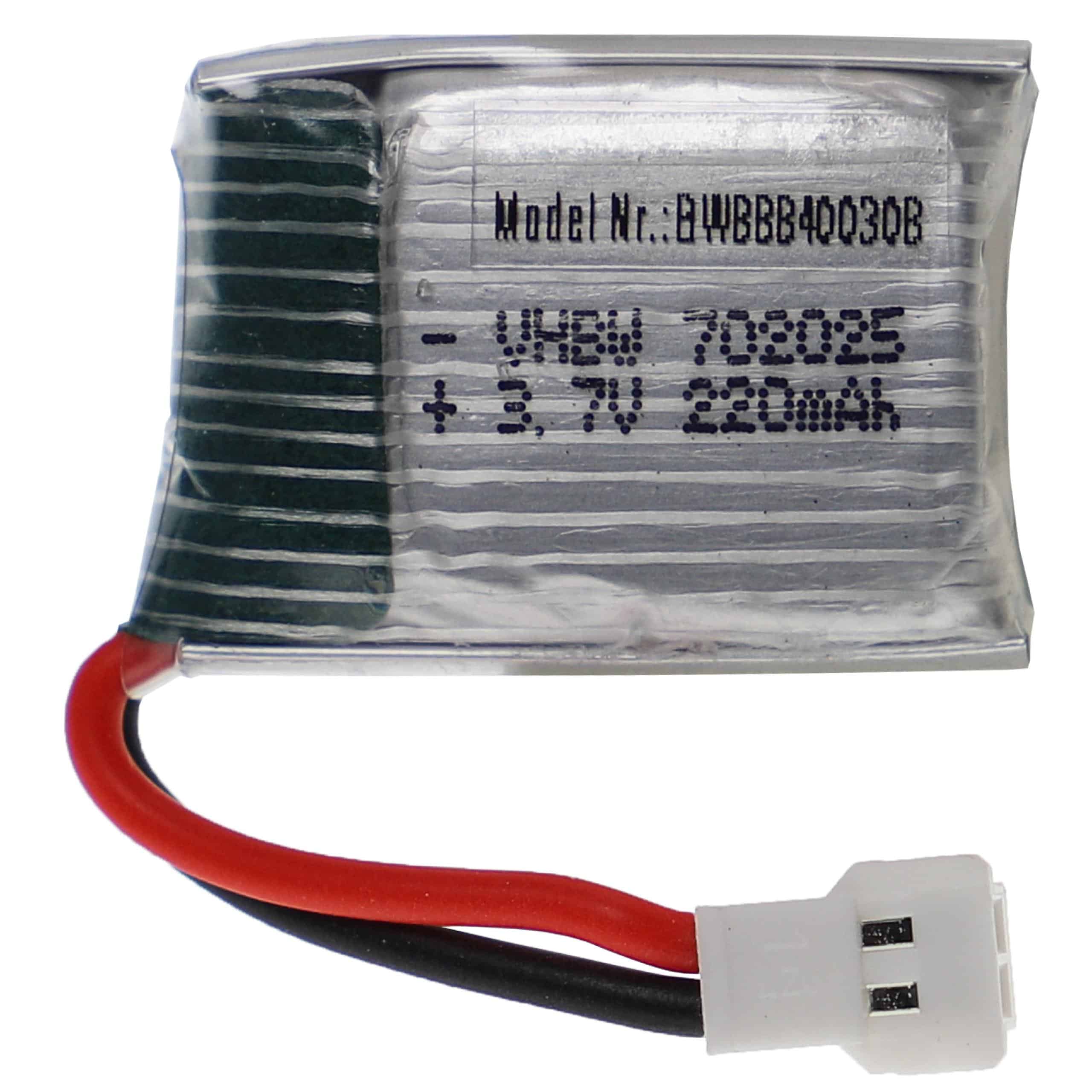 Batterie pour modèle radio-télécommandé - 220mAh 3,7V Li-polymère, XH 2.54 2P