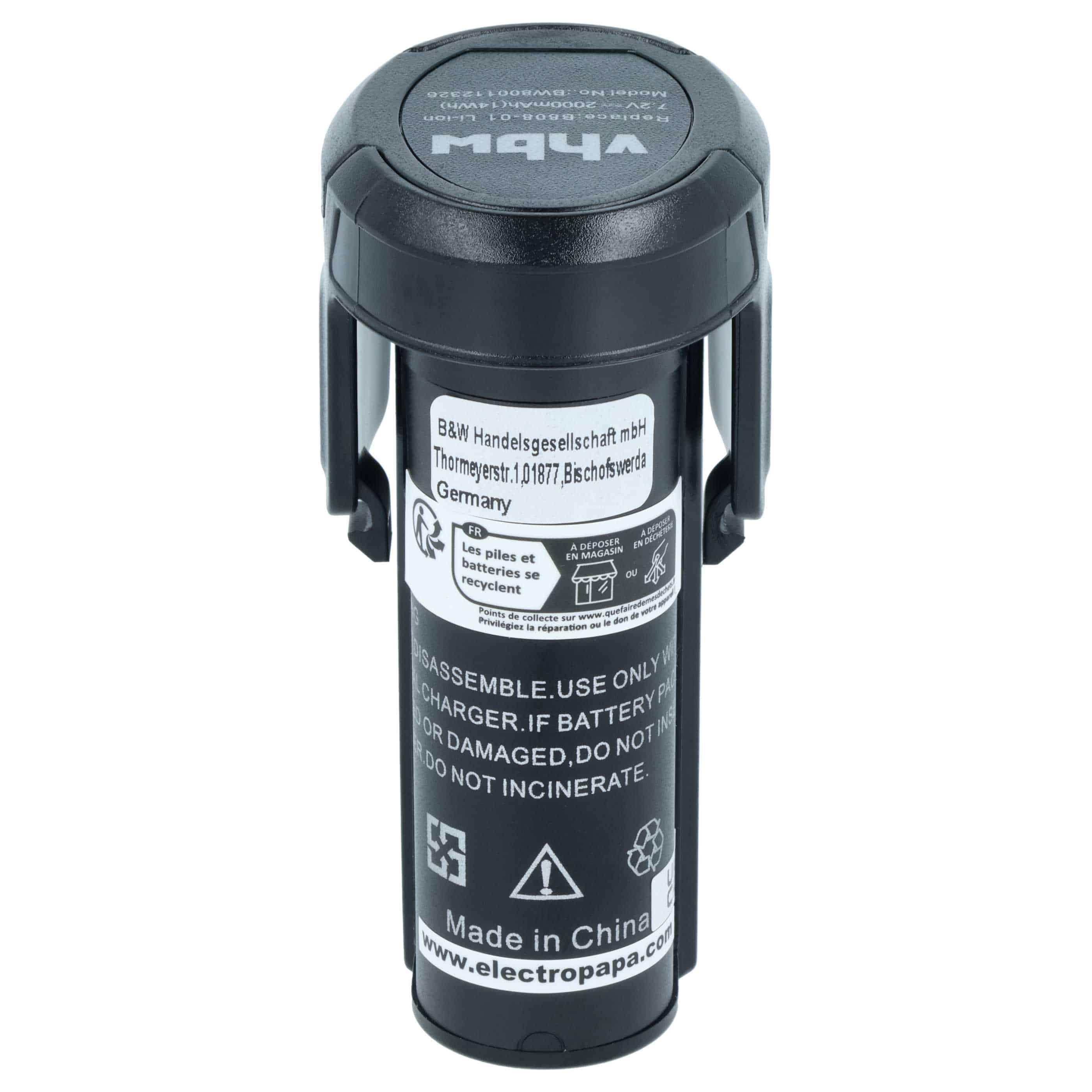 Battery replaces Dremel 26150808JA, 2 607 336 715, 2.615.080.8JA Electric Power Tool - 2000 mAh, 7.2 V, Li-Ion