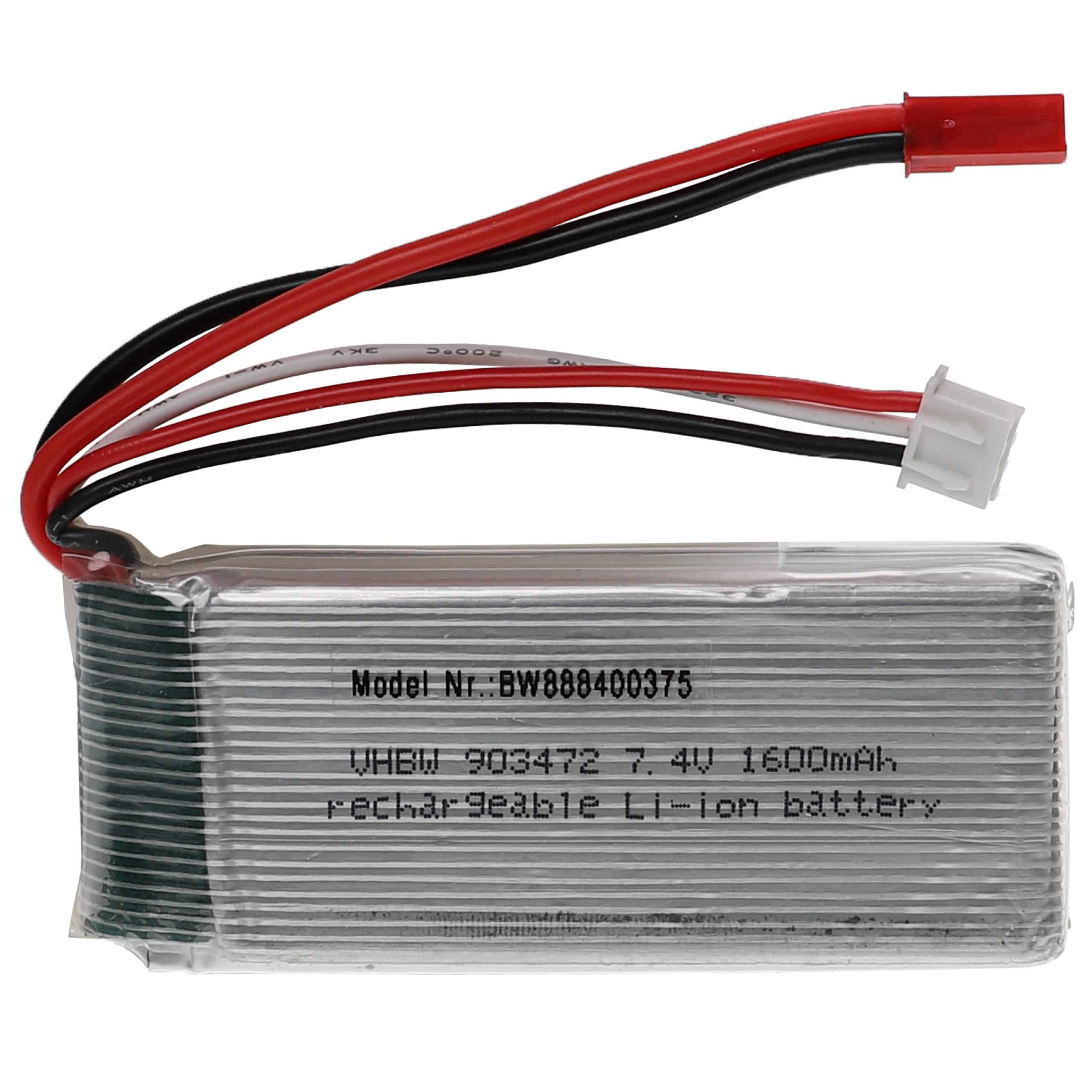 Batteria per modellini RC - 1600mAh 7,4V Li-Poly, BEC