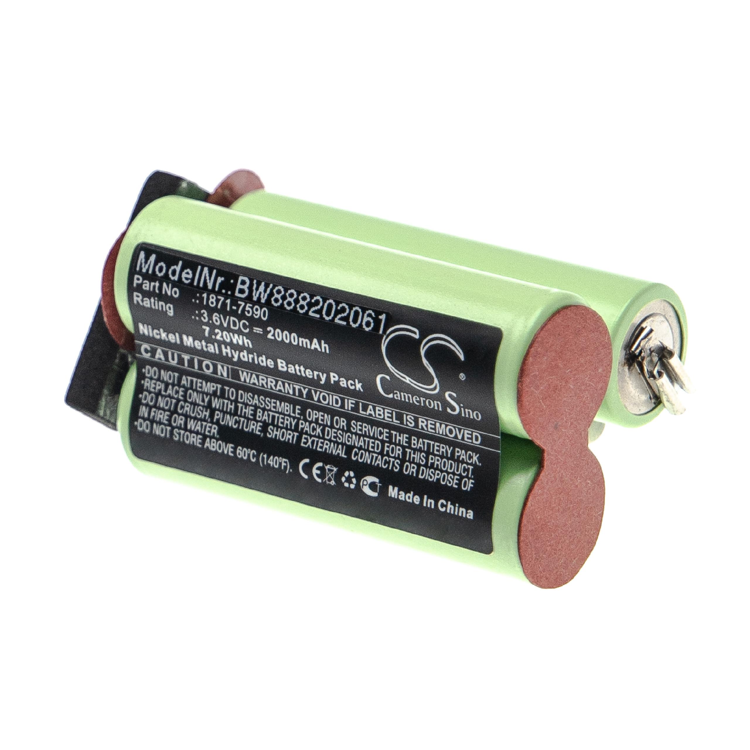 Hair Trimmer Battery Replacement for Moser 1871-7590 - 2000mAh 3.6V NiMH