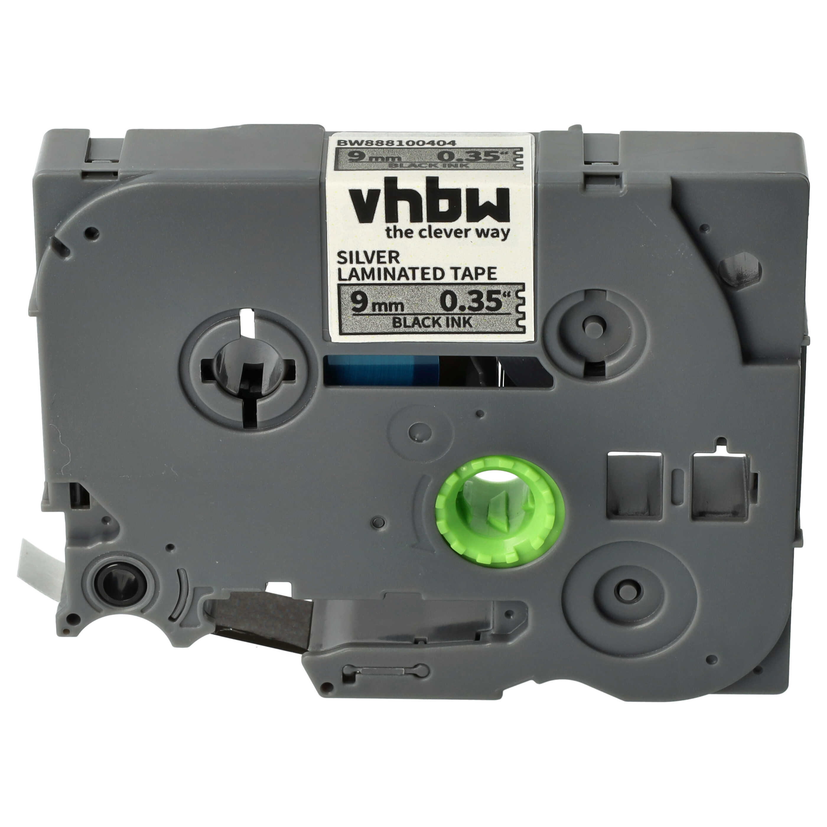 Label Tape as Replacement for Brother TZE-921 - 9 mm Black to Silver