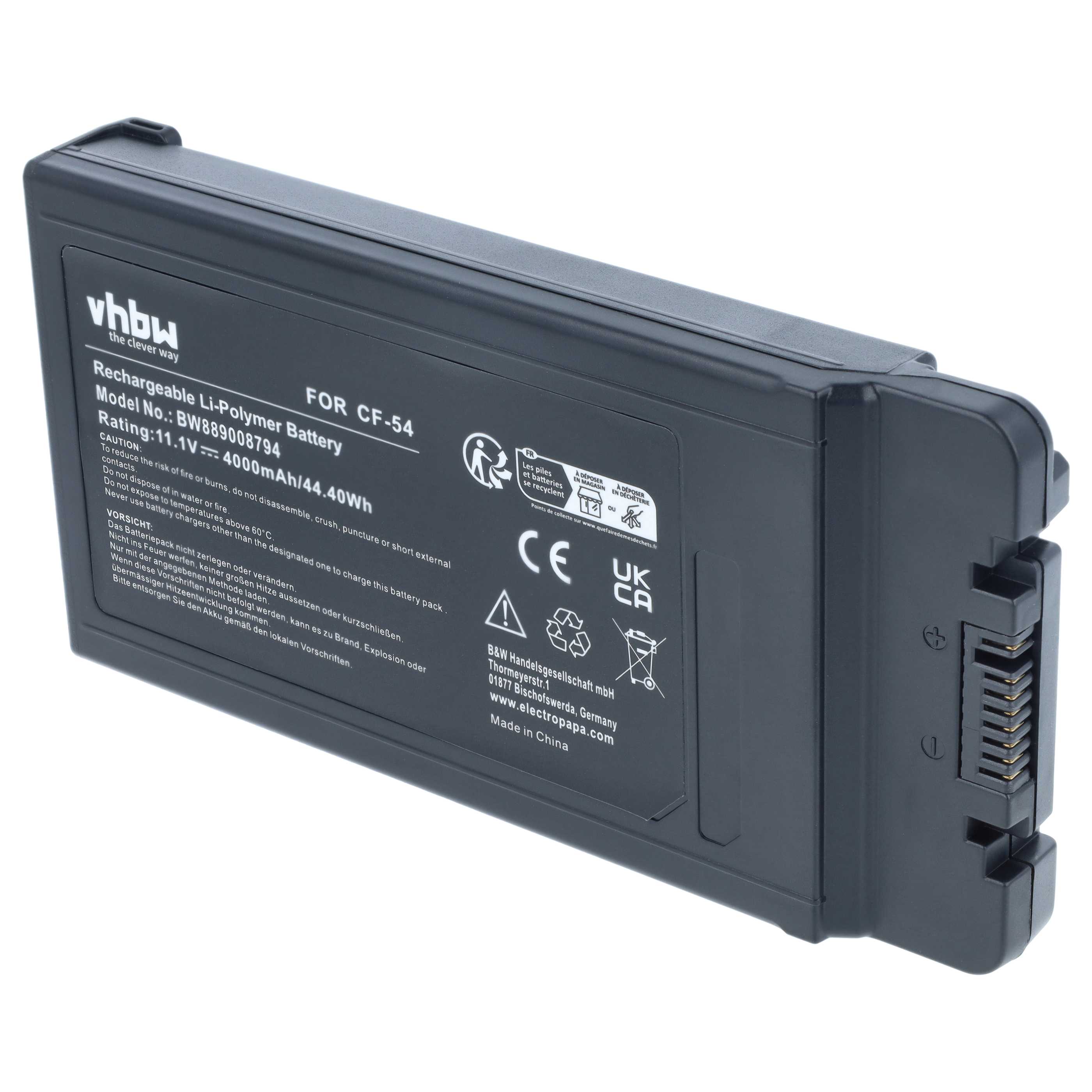 Notebook-Akku als Ersatz für Panasonic CF-VZSU0GW, CF-VZSU0GJS für Panasonic - 4000mAh 11,1V Li-Polymer