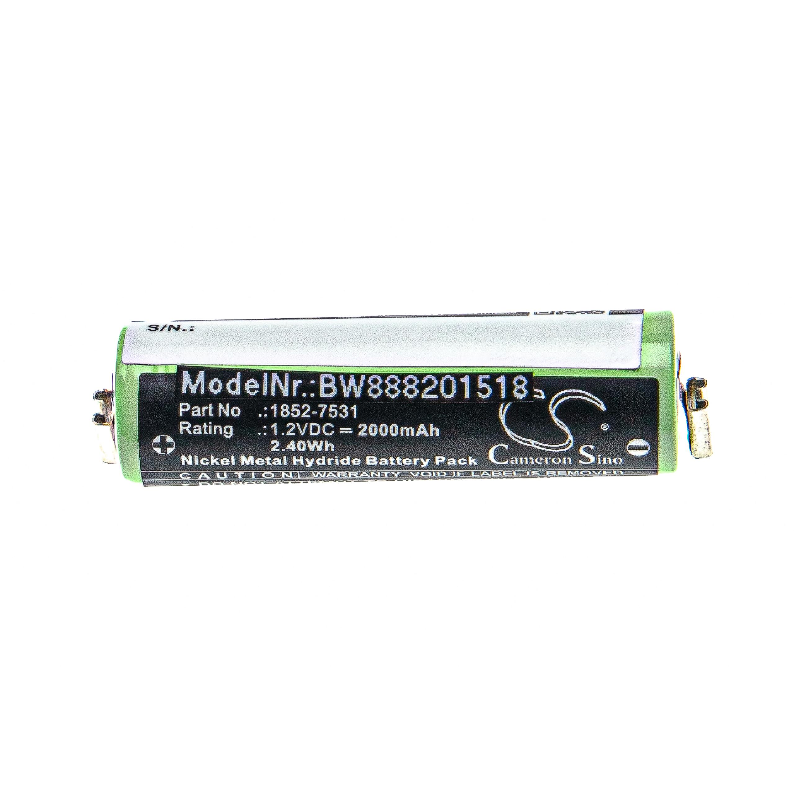 Batería reemplaza Moser 1852-7531 para afeitadora Moser - 2000 mAh 1,2 V NiMH