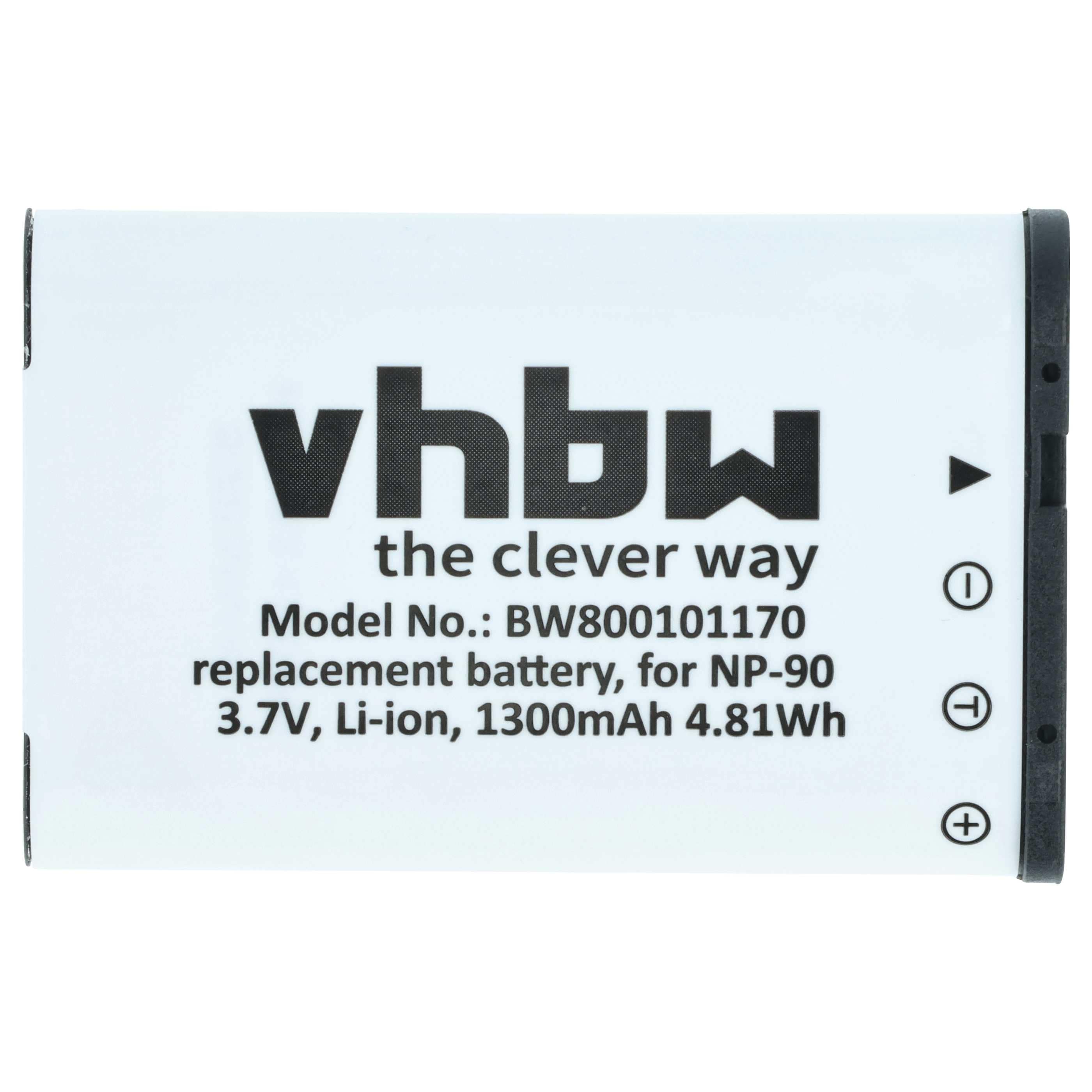 Battery replaces Casio NP-90 - 1300mAh, 3.6V, Li-Ion