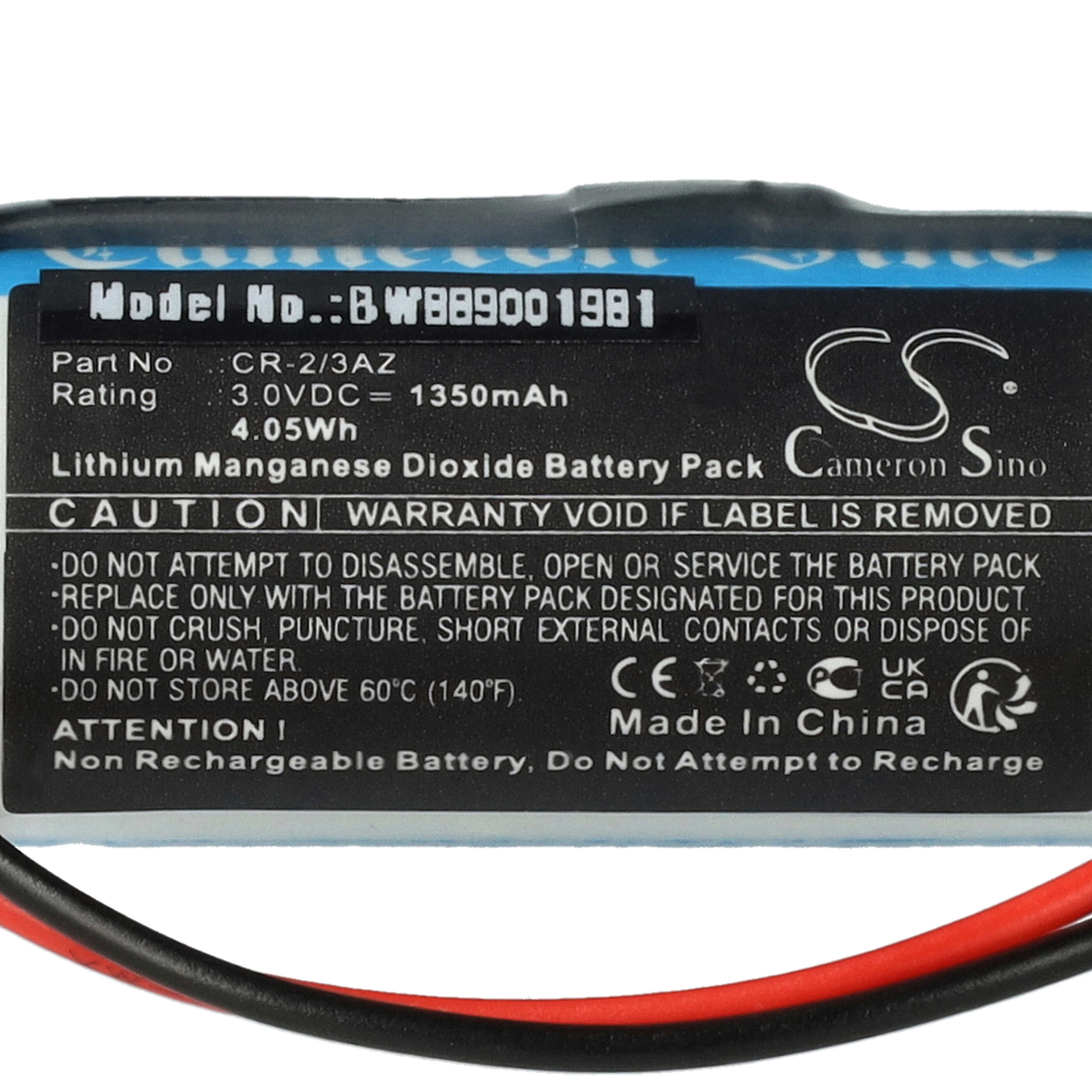 Alarmanlage-Batterie als Ersatz für Verisure CR-2/3AZ - 1350mAh 3V Li-MnO2