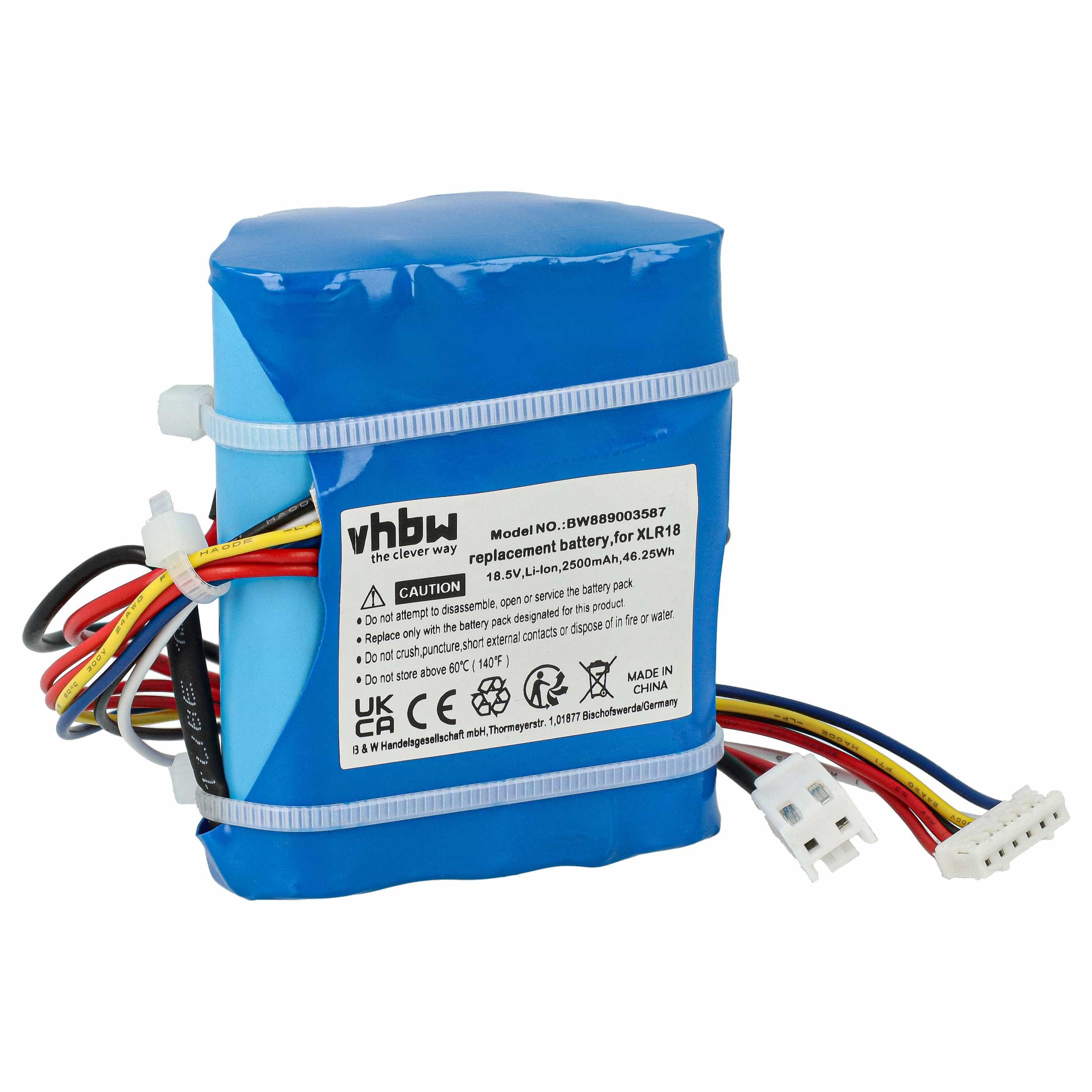 Battery replaces DeLonghi XLR18 for DeLonghi 2500mAh, 18.5V, Li-Ion