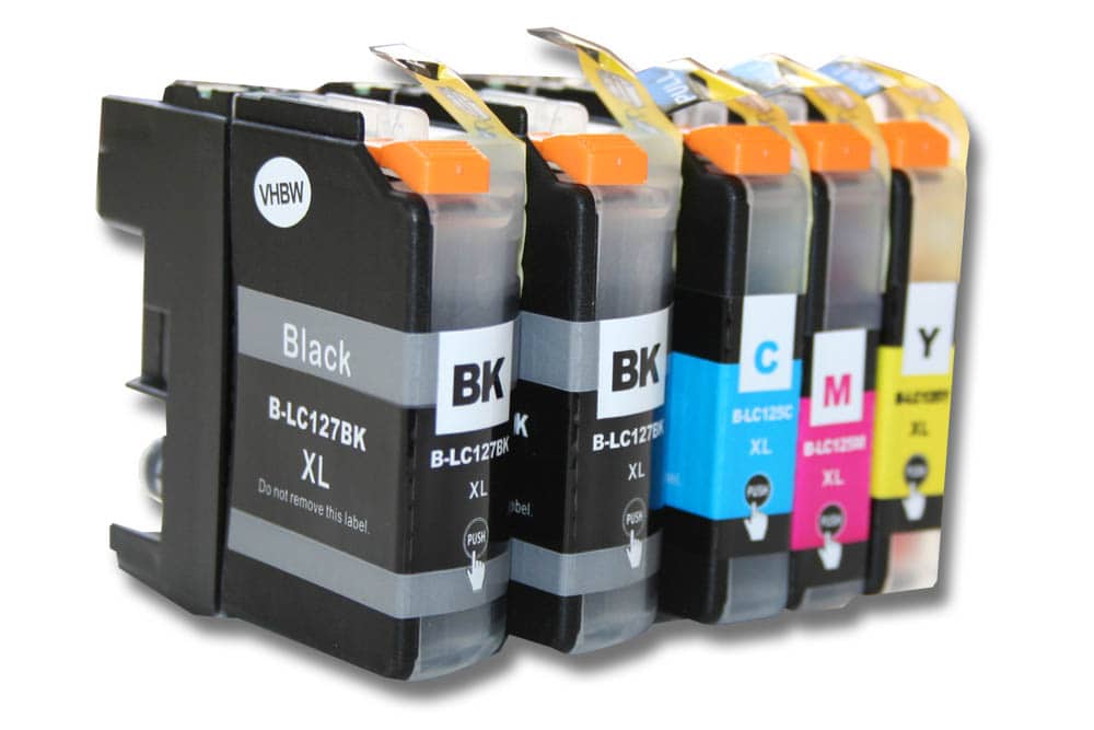 Set de 5x cartuchos de tinta reemplaza Brother LC125 para impresora - B/C/M/Y 101 ml + chip
