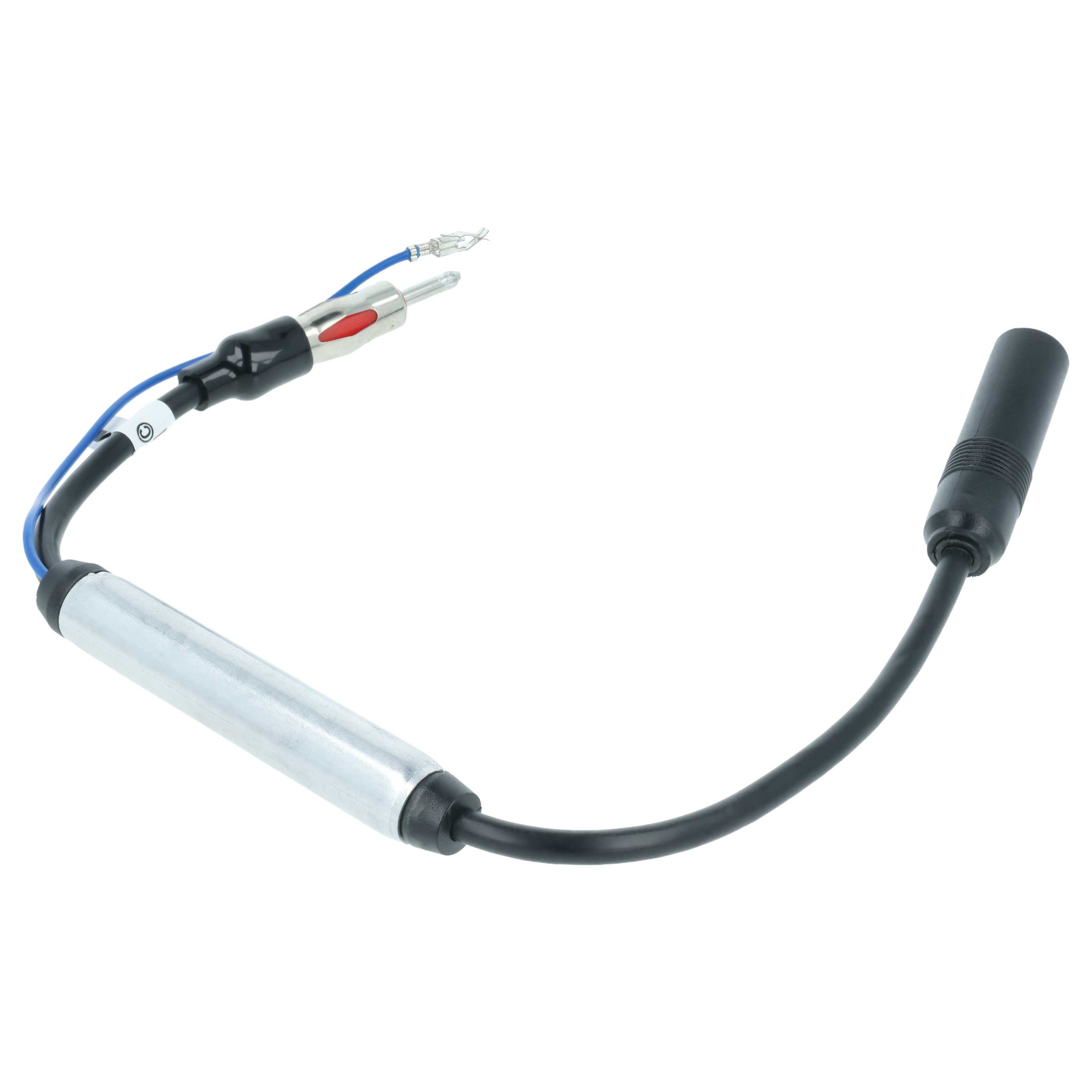 Antenna Amplifier DIN (m) to DIN (f) for Audi, Seat, VW Vehicles - for Phantom Power Supply, 35 cm