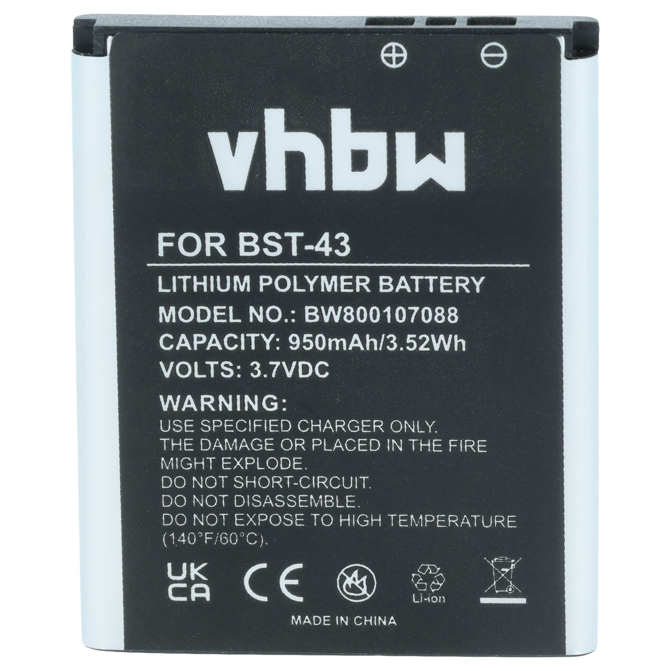 Akumulator do telefonu smartfona zamiennik Sony-Ericsson BST-43 - 950 mAh 3,7 V Li-Ion