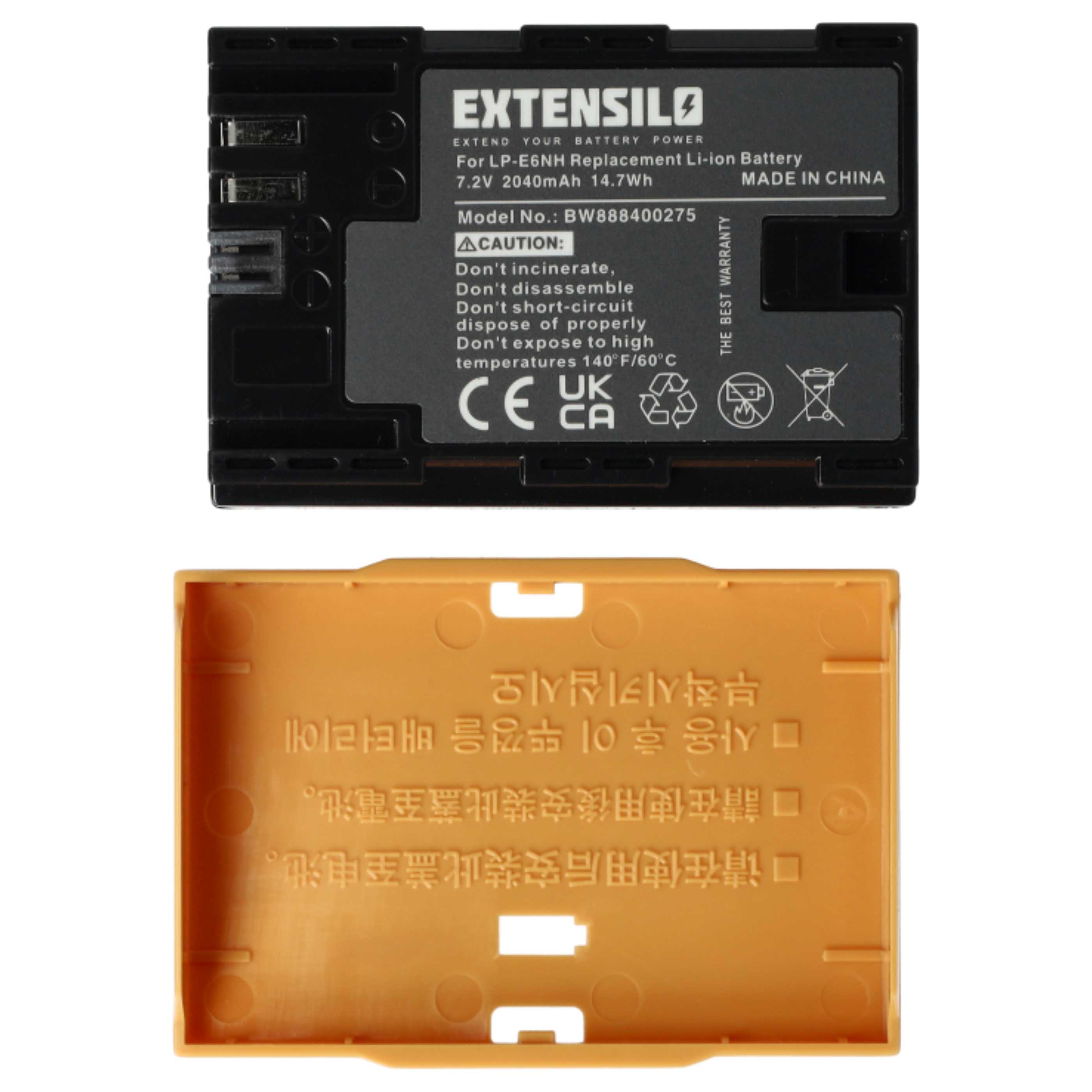 3x Battery replaces Canon LP-E6, LP-E6NH - 2040mAh, 7.2V, Li-Ion