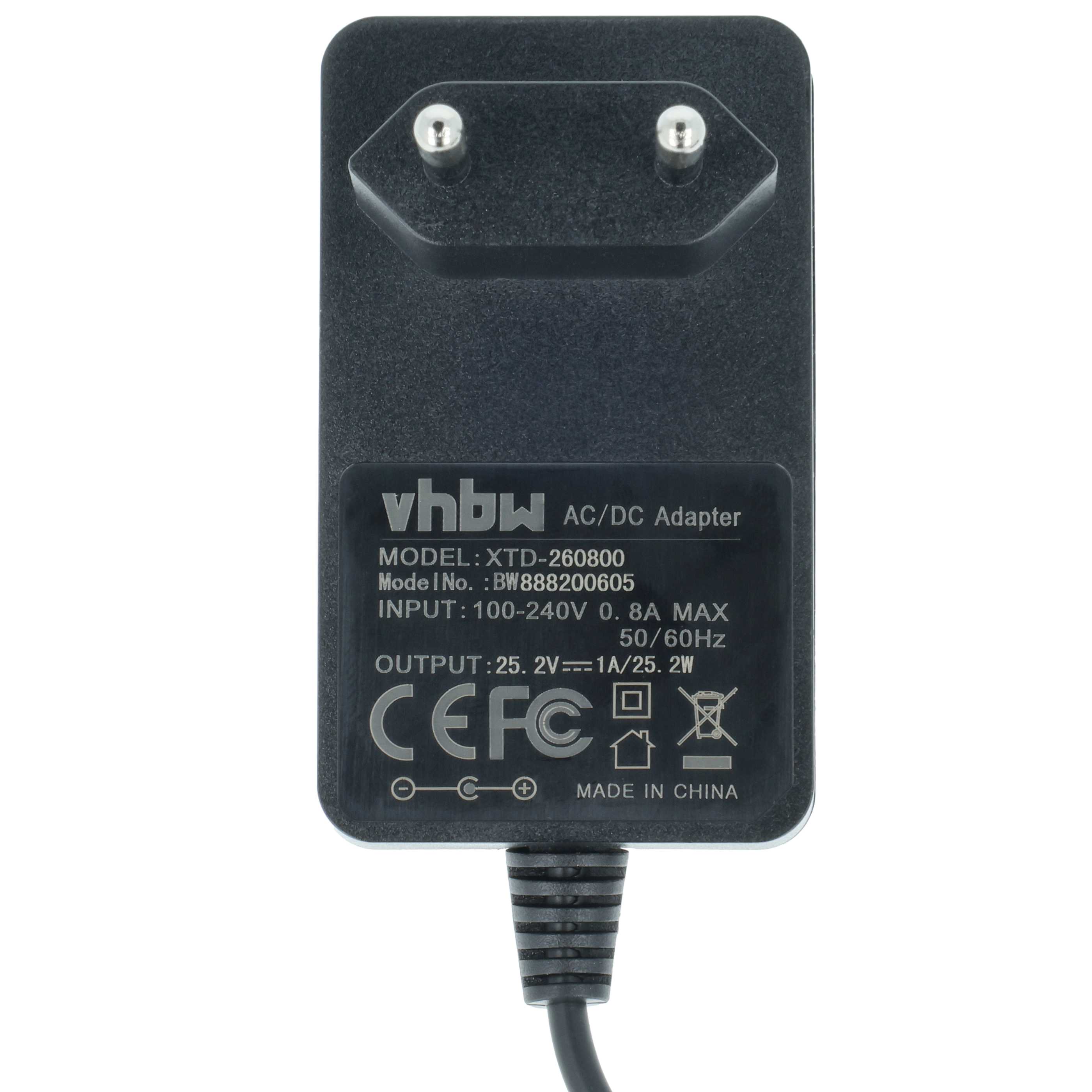 Mains Power Adapter Devices with Li-Ion battery packs 21,6 - 22,2V - 25.2 V