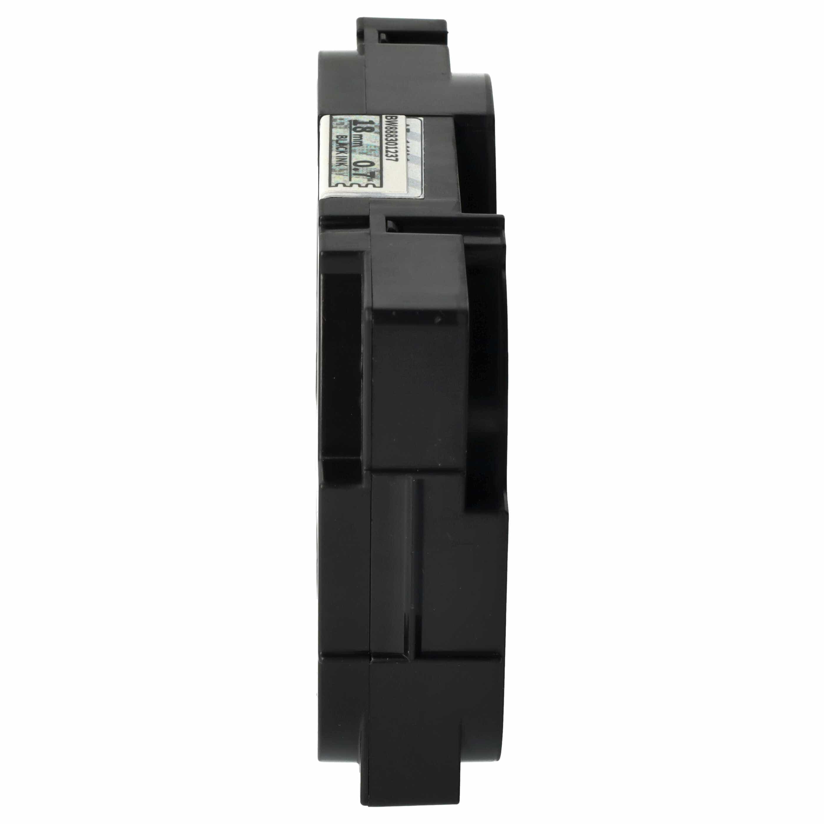 Cassette à ruban remplace Brother TZE-141L1 - 18mm lettrage Noir ruban Transparent paillettes