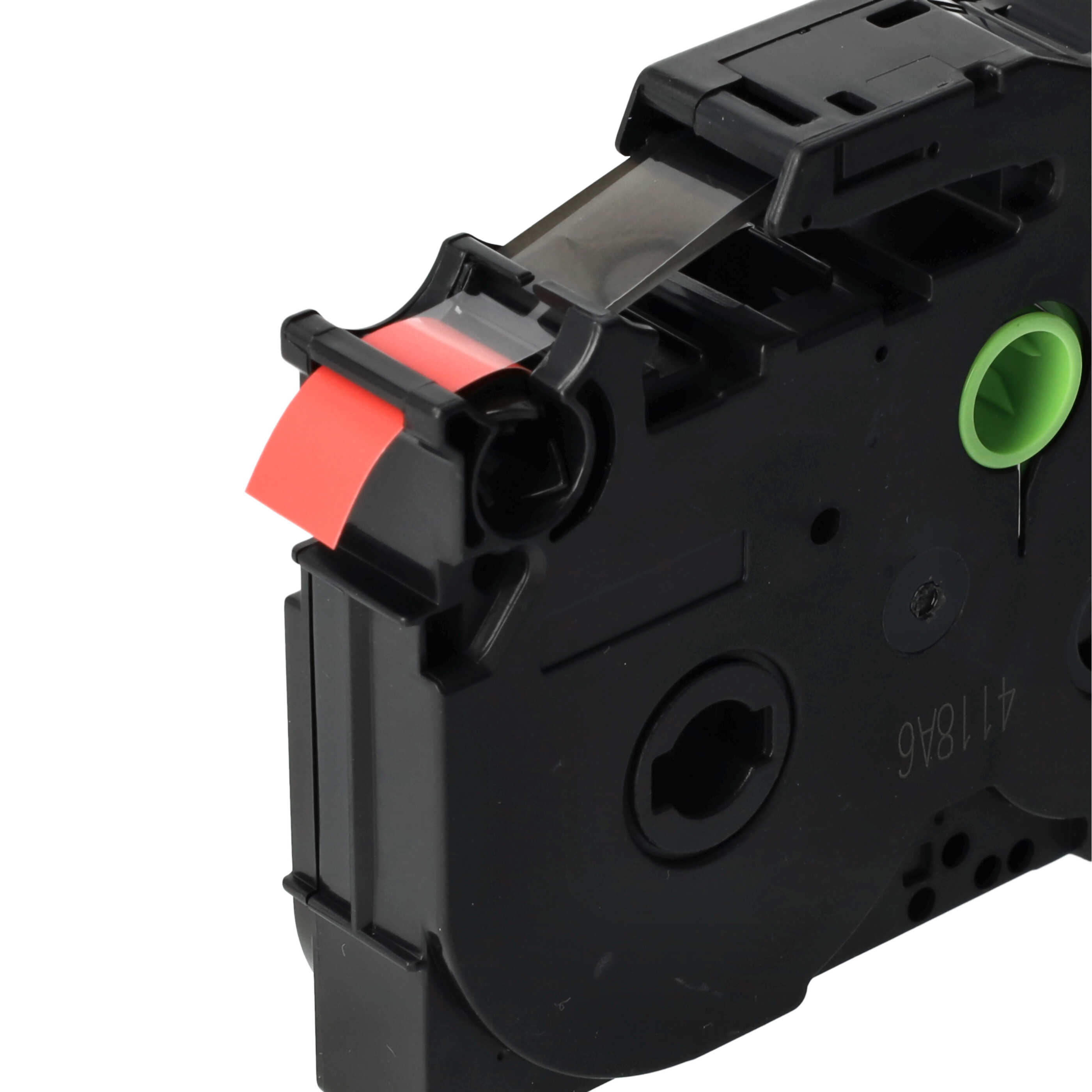 Label Tape as Replacement for Brother AHe-S421, HGE-S421, HGES421 - 9 mm Black to Red