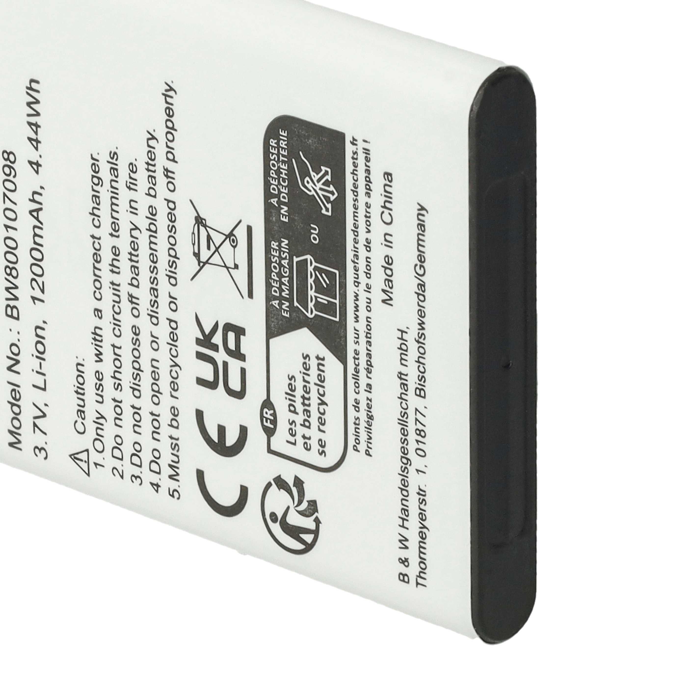 Batteria (5x pezzo) sostituisce Alcatel 3BN67332AA, 10000058 per cellulare Anycool - 1200mAh 3,7V Li-Ion