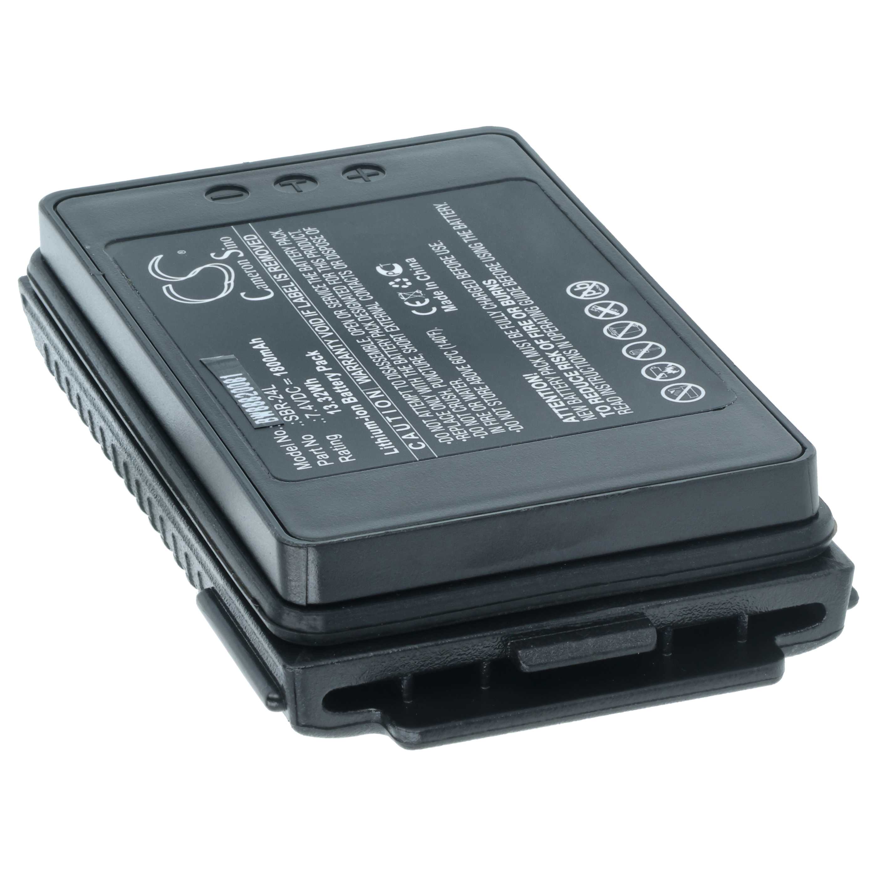 Radio Battery replaces Yaesu SBR-24L - 1800 mAh 7.4 V Li-Ion