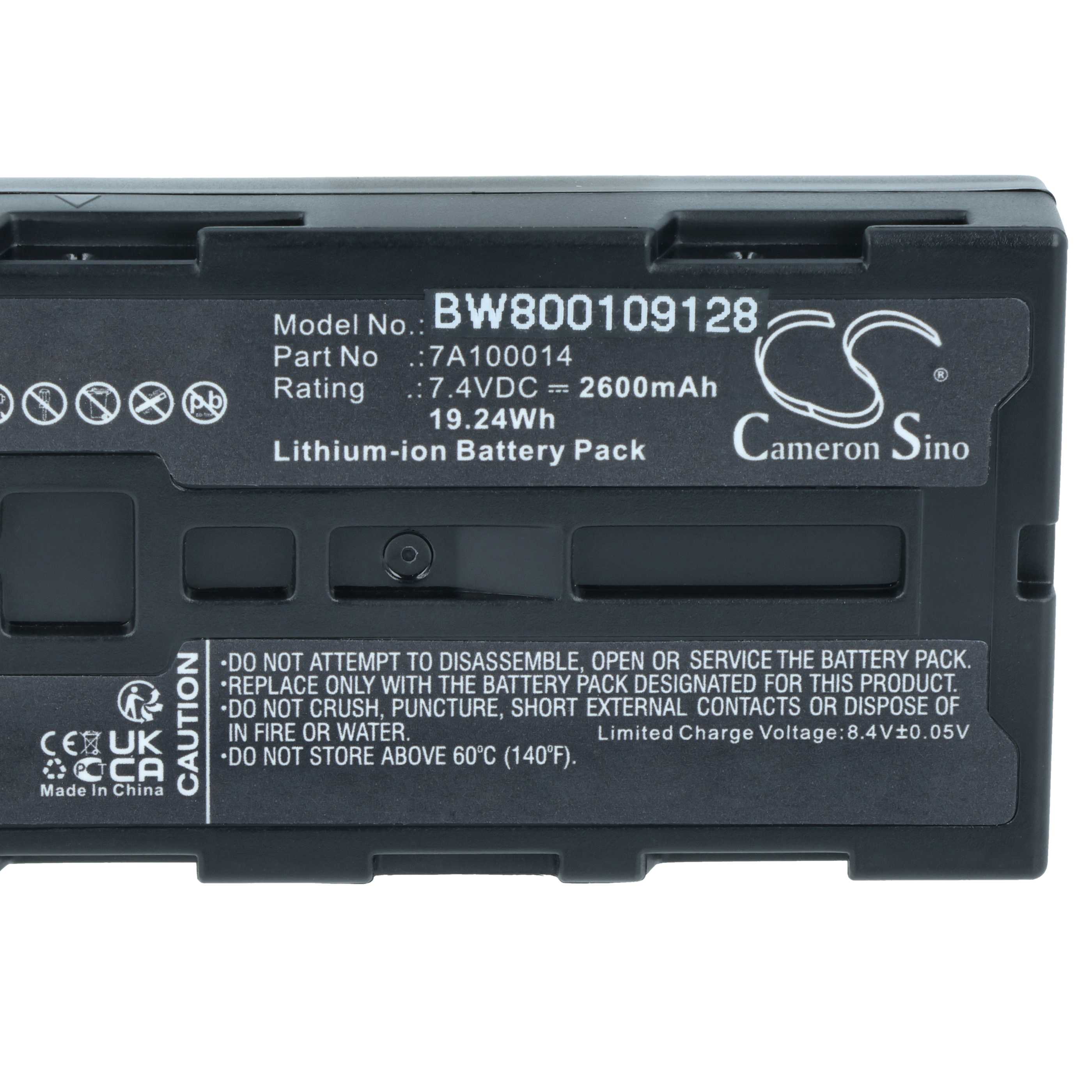 Printer Battery suitable for Extech ANDES 3, S2500THS, S4500THS - 2600 mAh 7.4 V Li-Ion