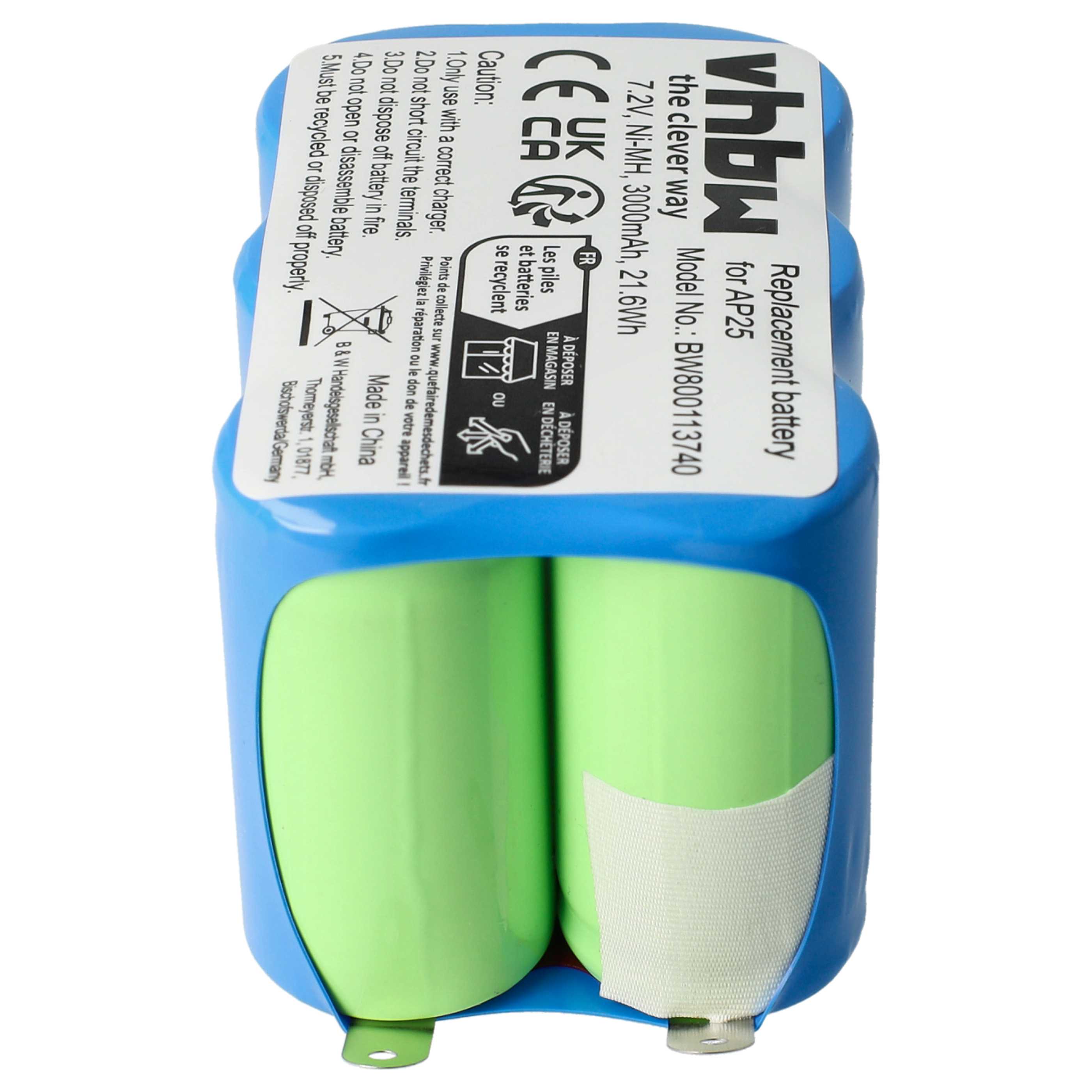 2x Batteria sostituisce Pellenc AP25 per attrezzo - 3Ah 7,2V NiMH