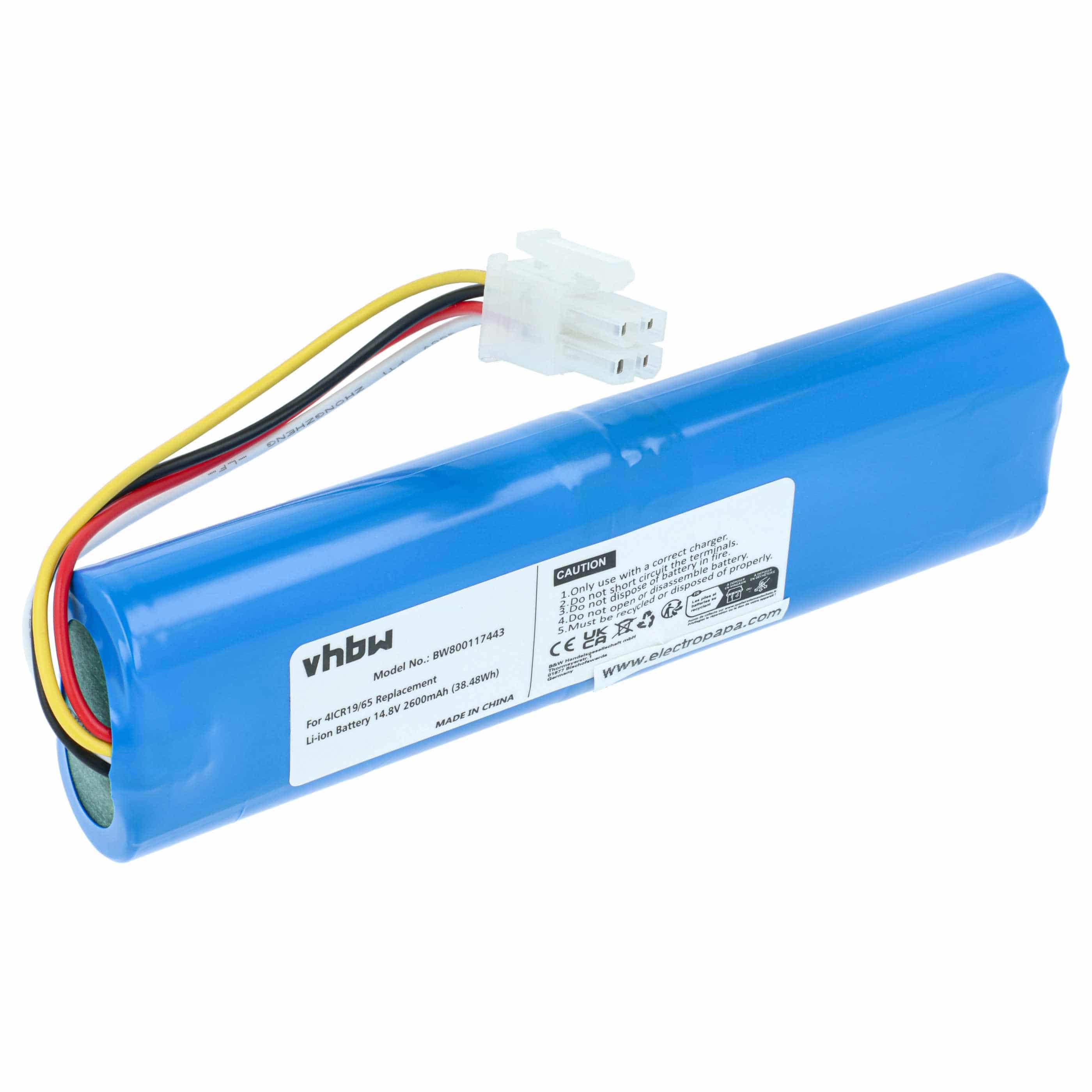 Battery replaces Philips 4ICR19/65, CP0111/01 for Philips 2600mAh, 14.8V, Li-Ion