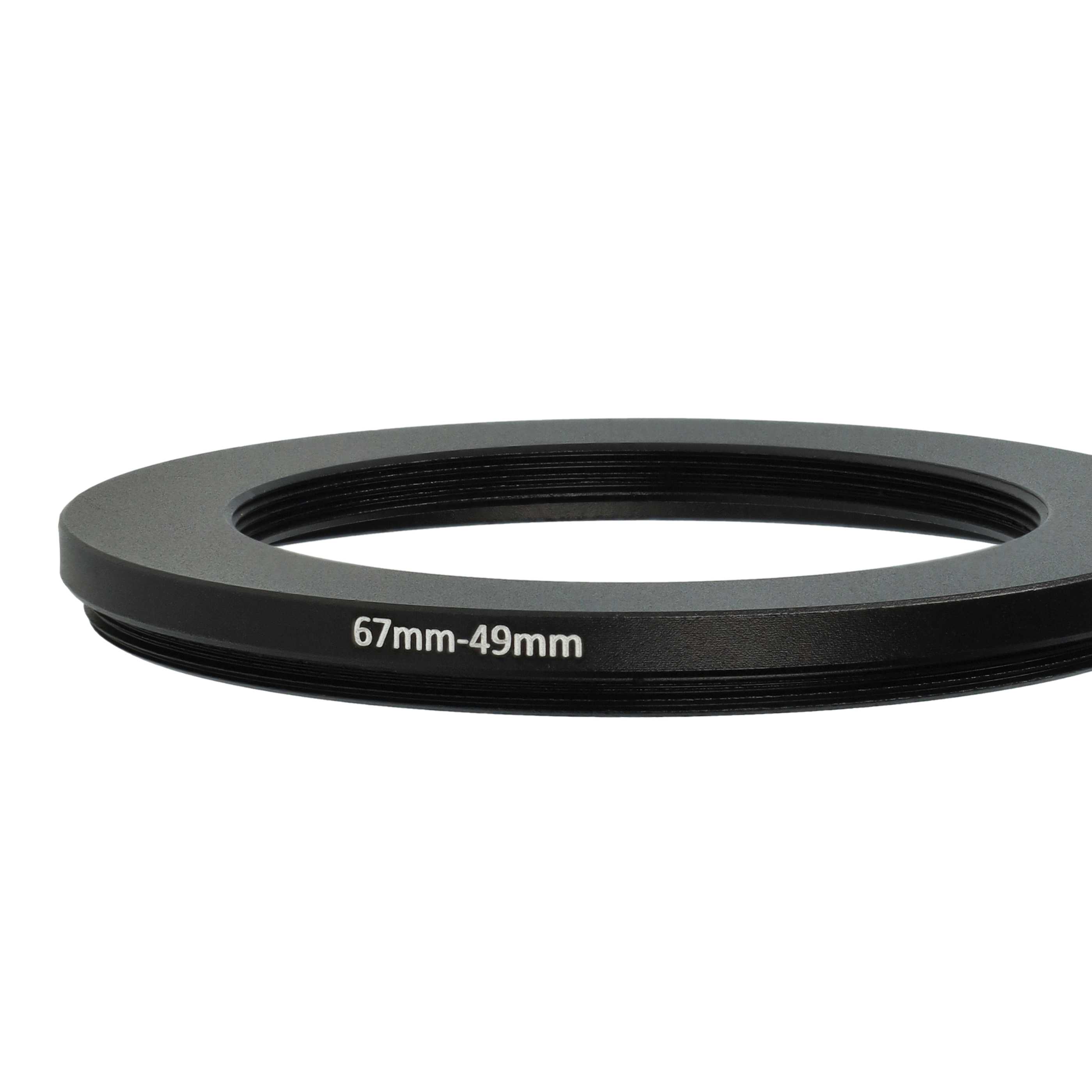 Anillo adaptador Step Down de 67 mm a 49 mm para objetivo de la cámara - Adaptador de filtro, metal, negro