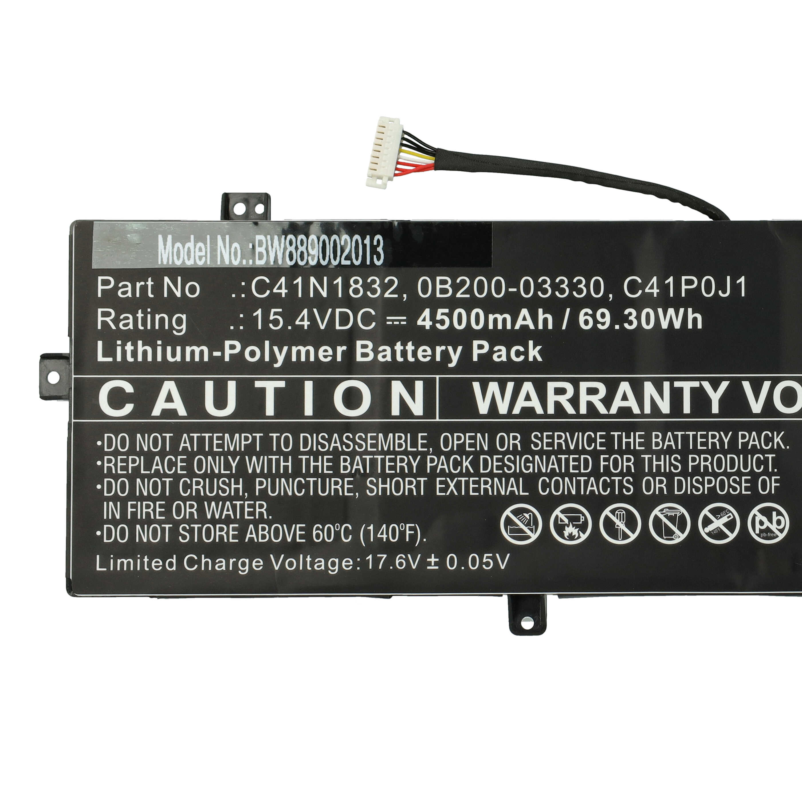 Akumulator do laptopa zamiennik Asus 0B200-03330, 0B200-03330100 - 4500 mAh 15,4 V LiPo, czarny