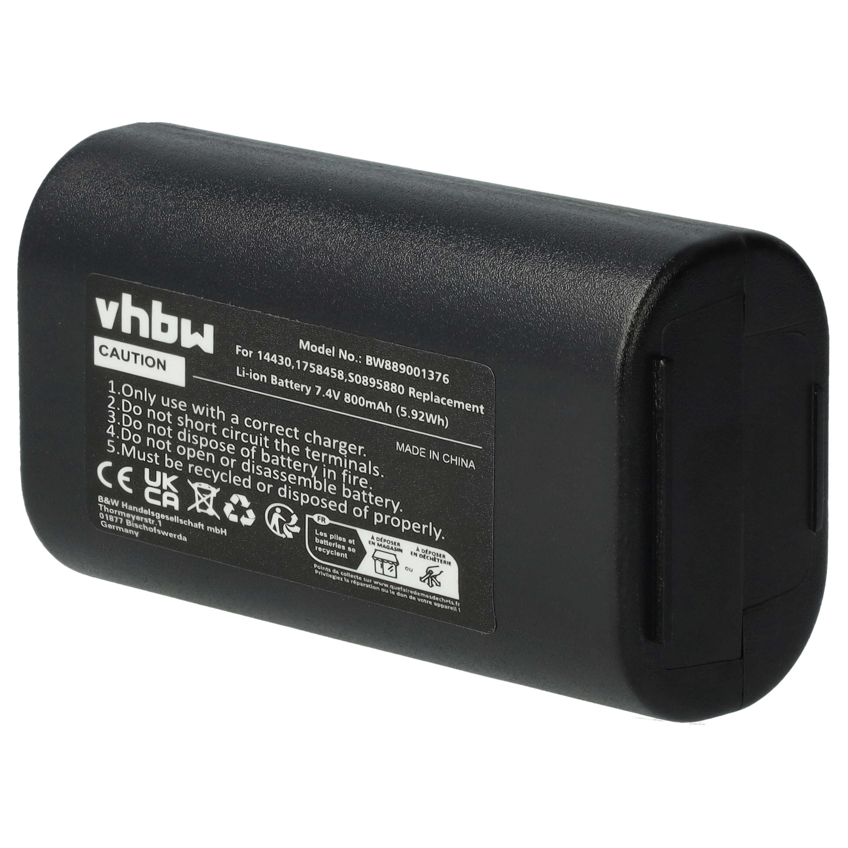 Batterie remplace 3M W003688, S0895880 pour imprimante - 800mAh 7,4V Li-ion