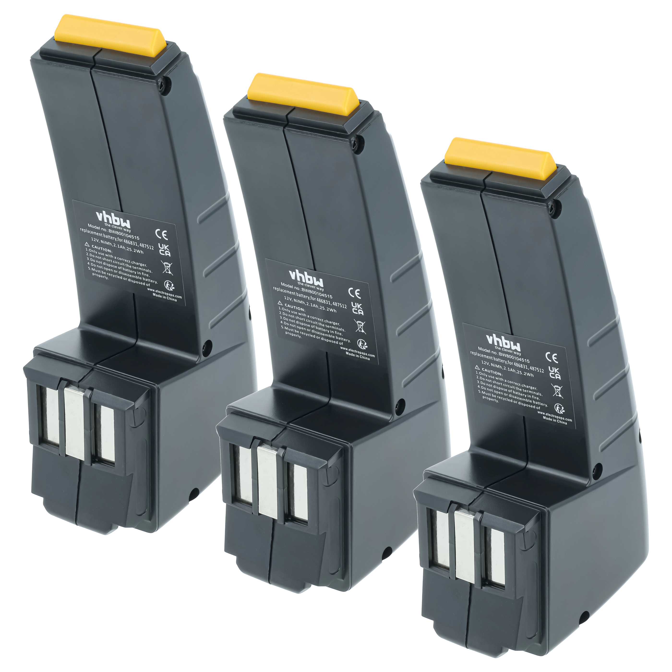 3x Battery replaces Festo Festool 487512, 486831, 488438, 487701 Electric Power Tool - 2100 mAh, 12 V, NiMH