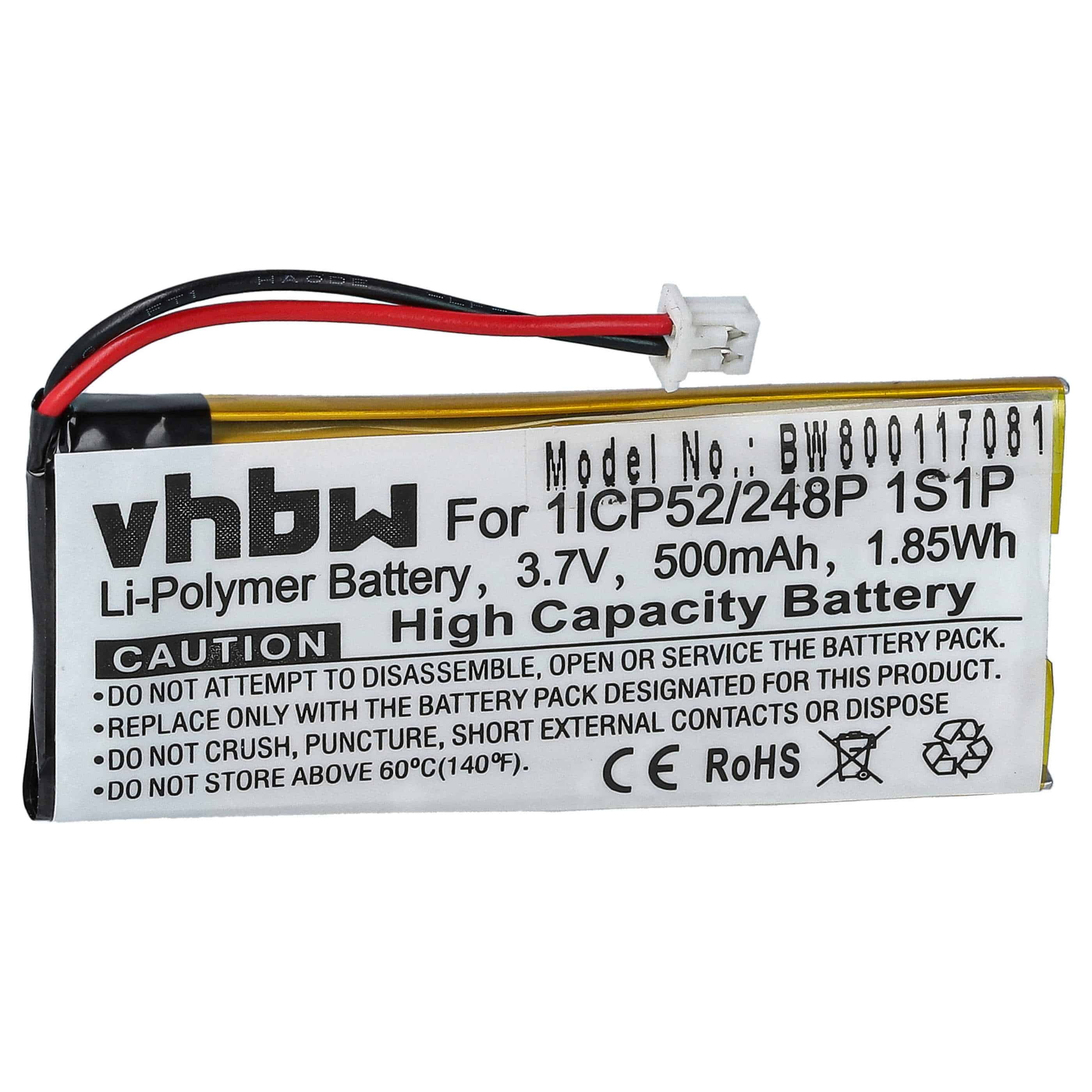 Akumulator do słuchawek bezprzewodowych zamiennik Sena 1ICP52/248P 1S1P - 500 mAh 3,7 V LiPo