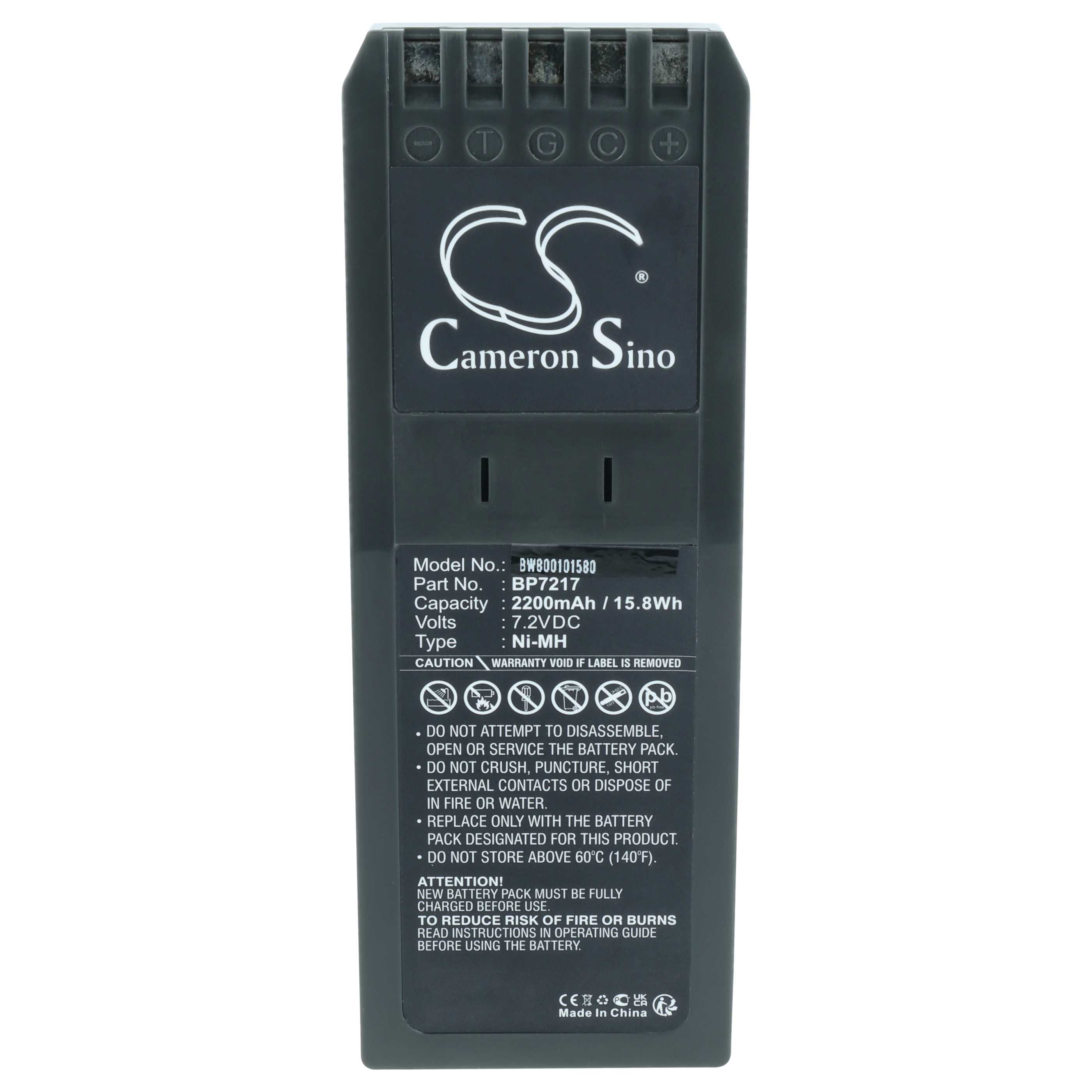 Batería reemplaza Fluke BP7217 para dispositivo medición (2200 mAh, 7,2 V, NiMH)