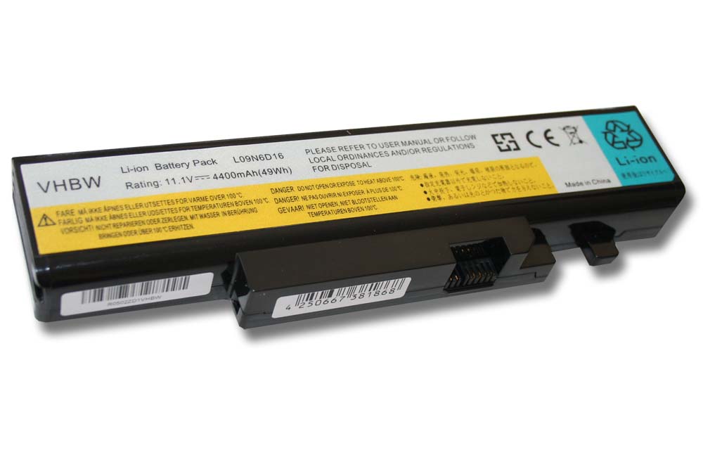 Batería reemplaza Lenovo 121000916, 121000918, 121000917 para notebook Lenovo - 4400 mAh 11,1 V Li-Ion negro