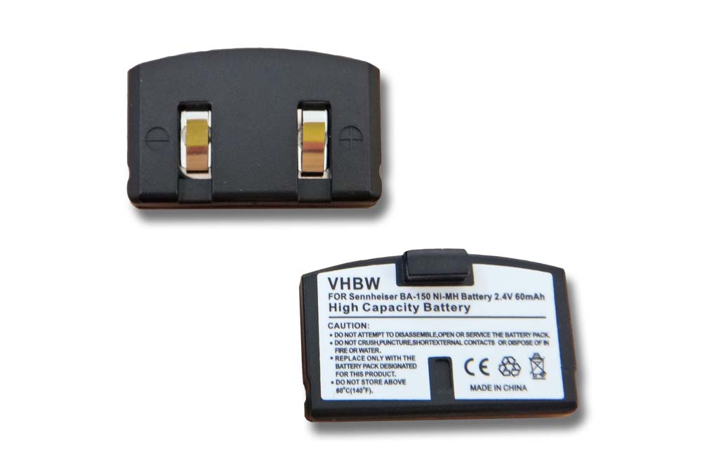 Wireless Headset Battery (2 Units) Replacement for Sennheiser BA151, BA150, BA152 - 60mAh 2.4V NiMH