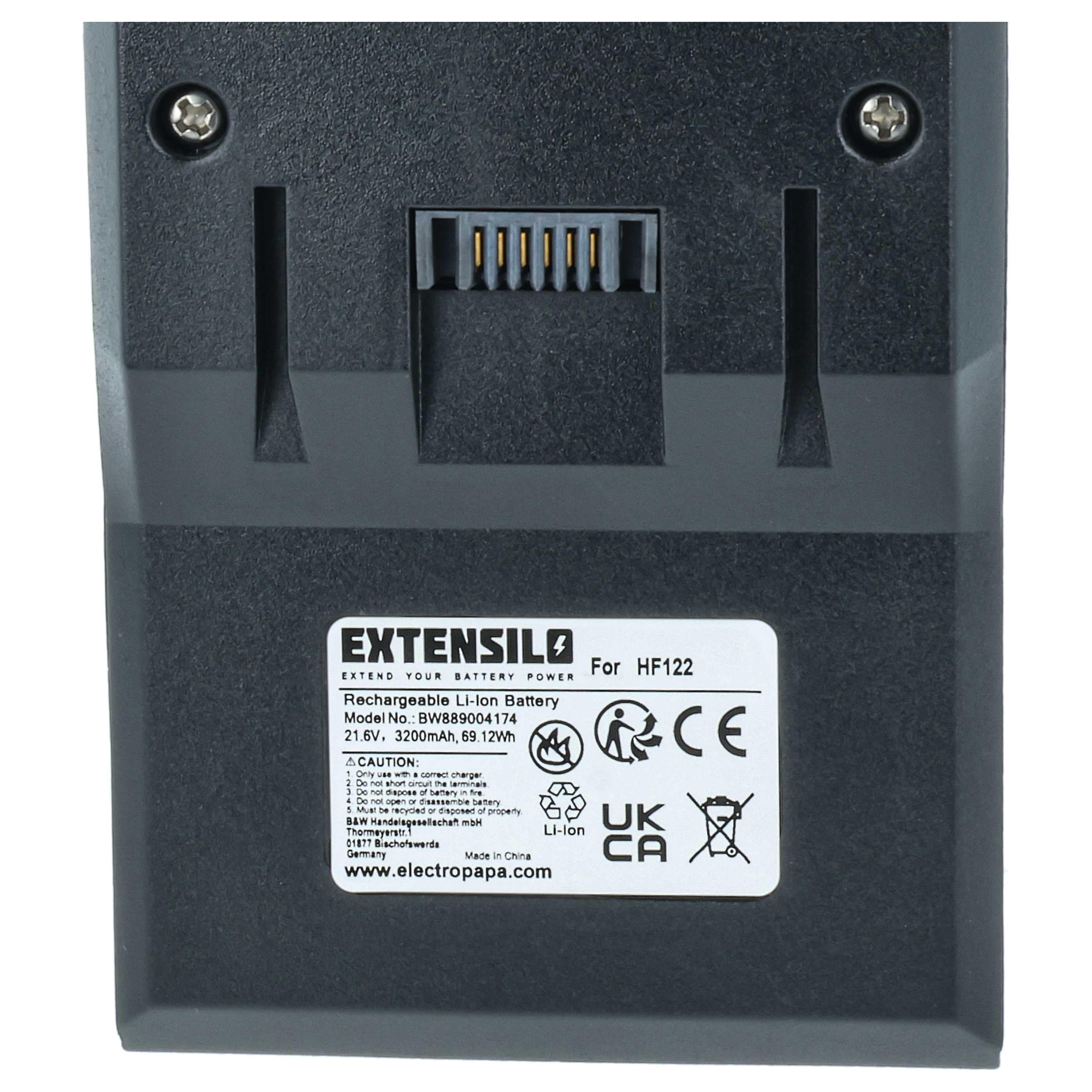 Akku als Ersatz für Hoover B012, 35602208 für Hoover - 3200mAh 21,6V Li-Ion, grau