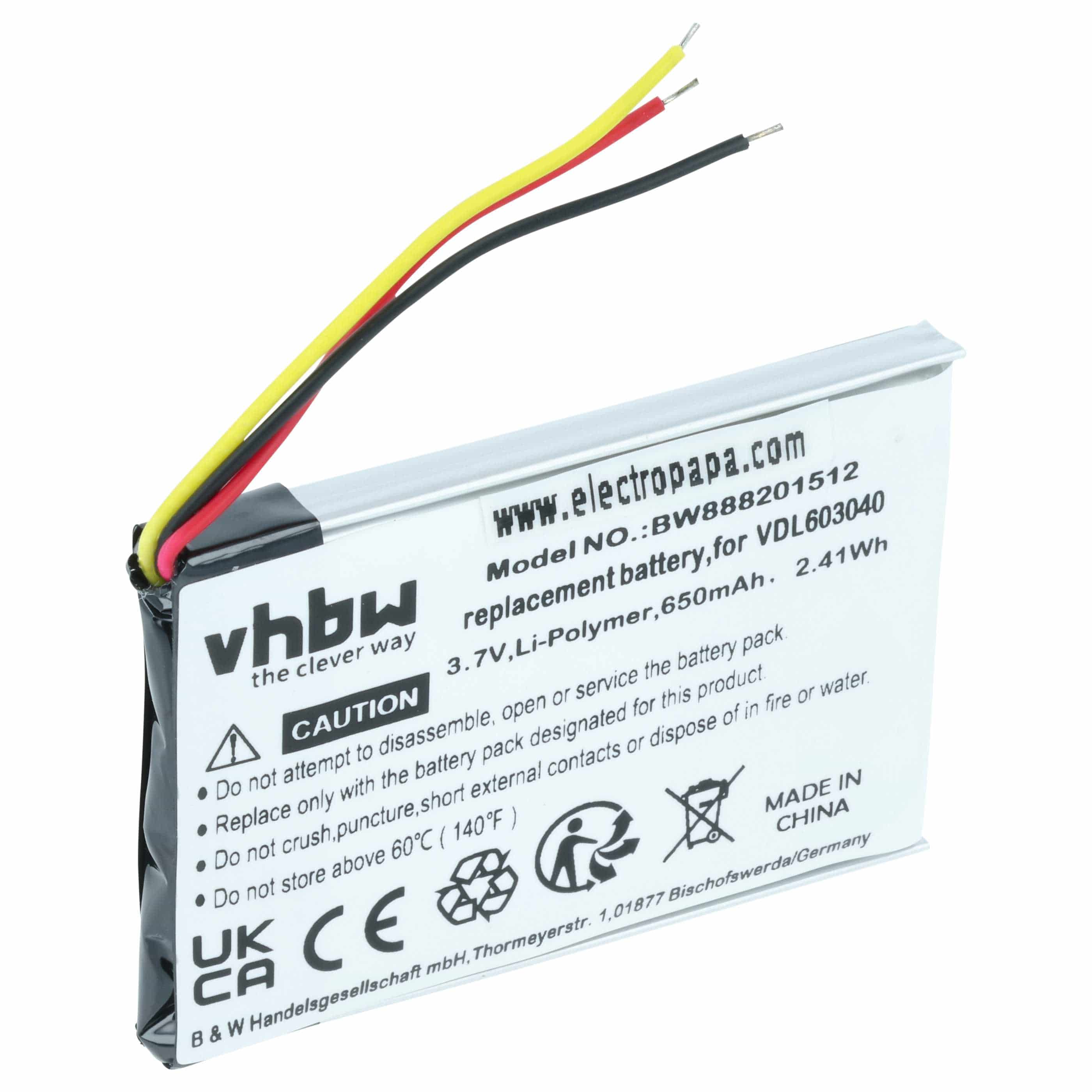 Akumulator do słuchawek bezprzewodowych zamiennik Marshall VDL603040 - 650 mAh 3,7 V LiPo
