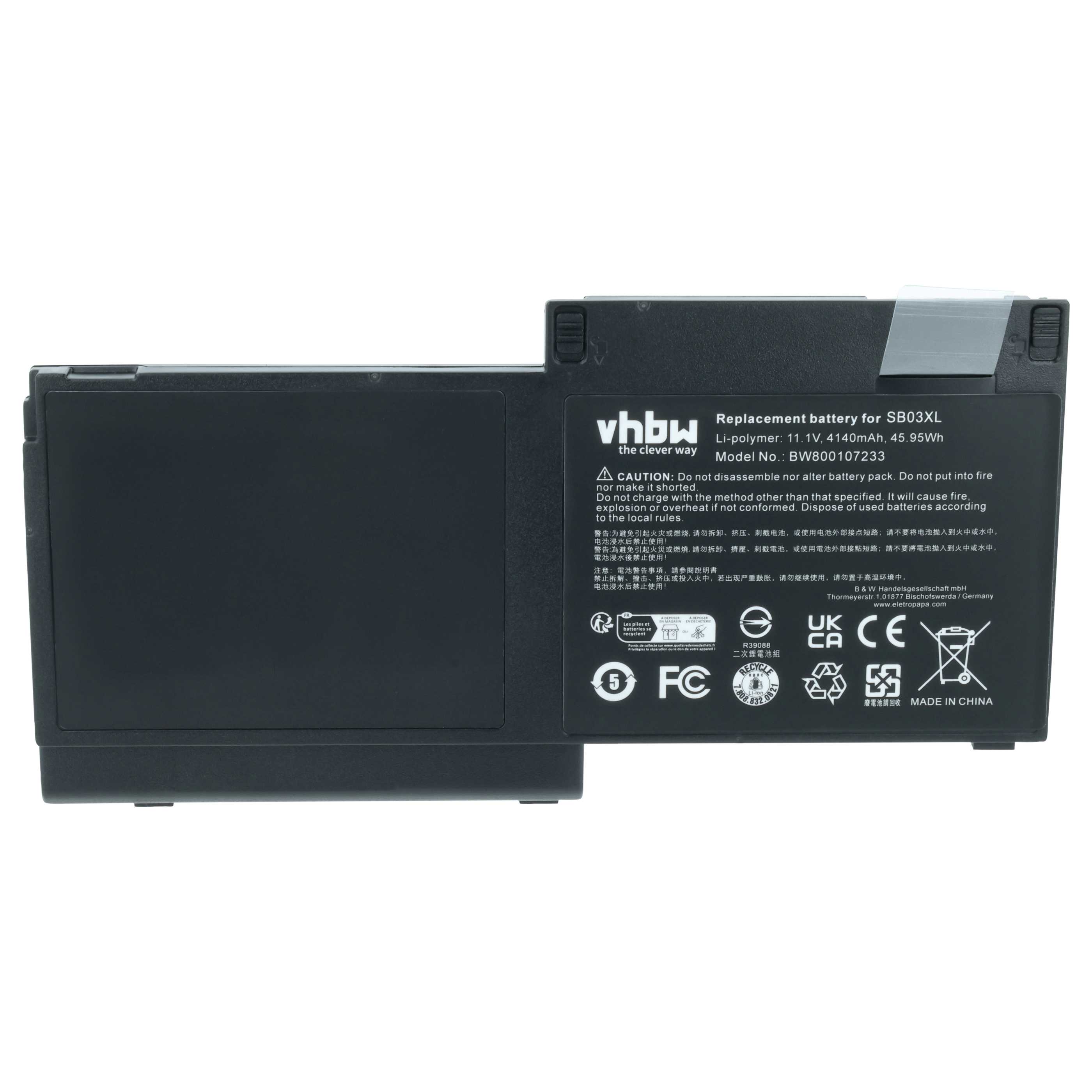 Notebook Battery replaces HP 716726-1C1, 716726-171, 716725-171, 716725-1C1 - 4140 mAh 11.1 V Li-Ion, black