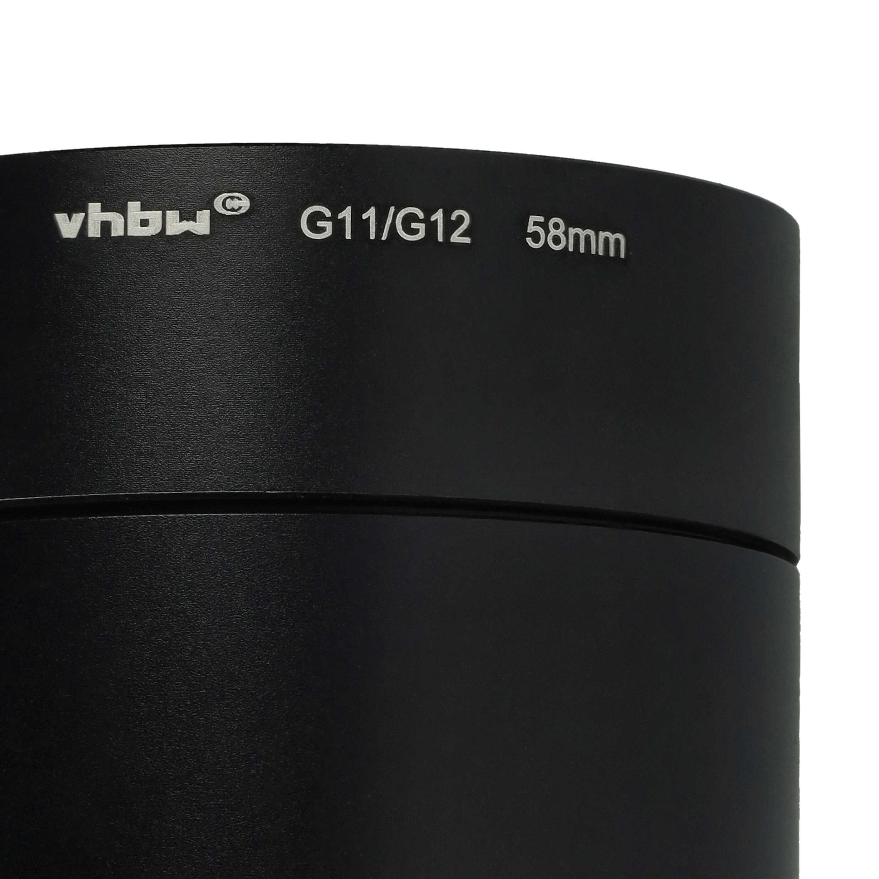 Adaptateur pour filtre 58 mm tubulaire pour objectif photo Canon PowerShot G10, G11, G12