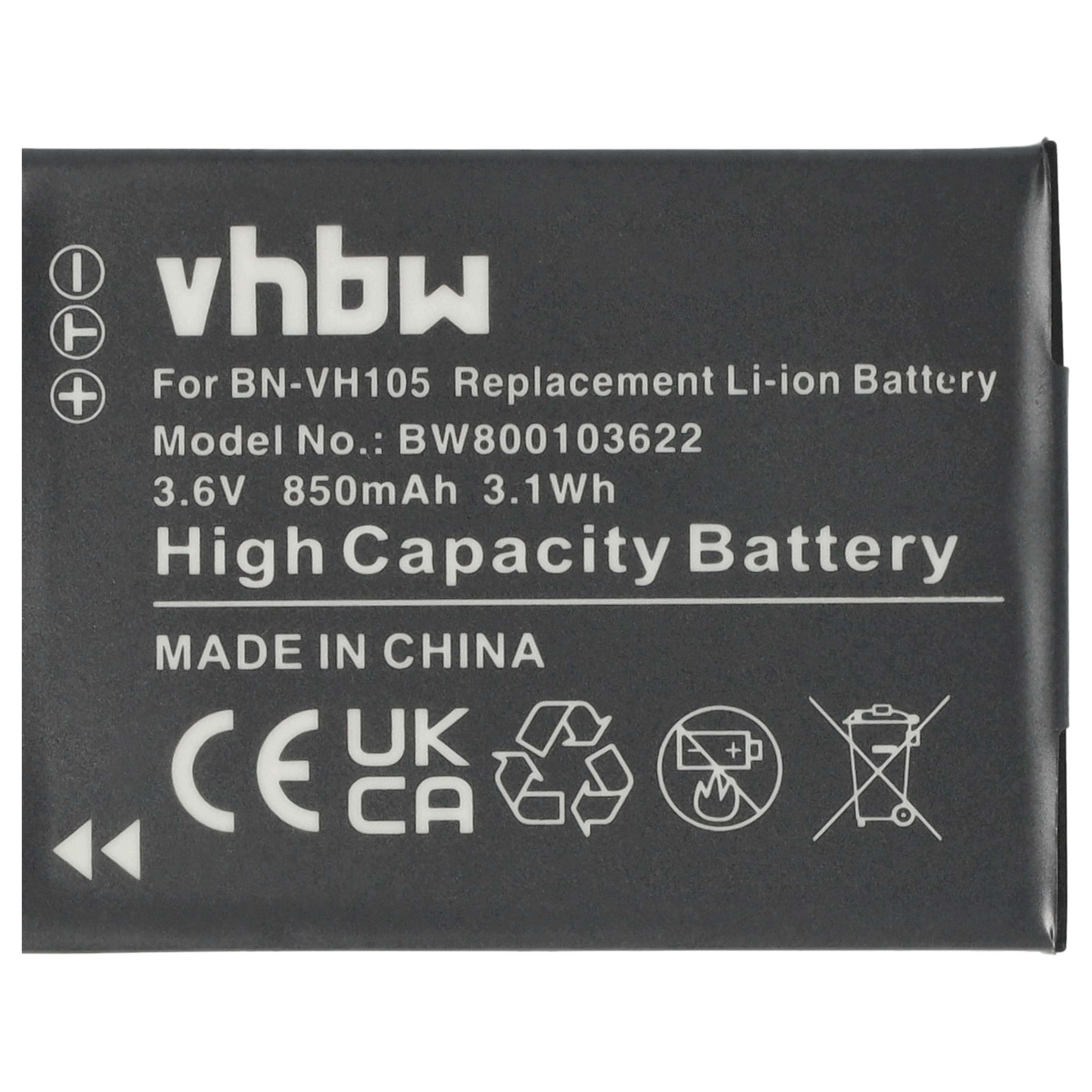 Videocamera 3x Battery replaces JVC BN-VH105 - 850 mAh 3.6 V Li-Ion