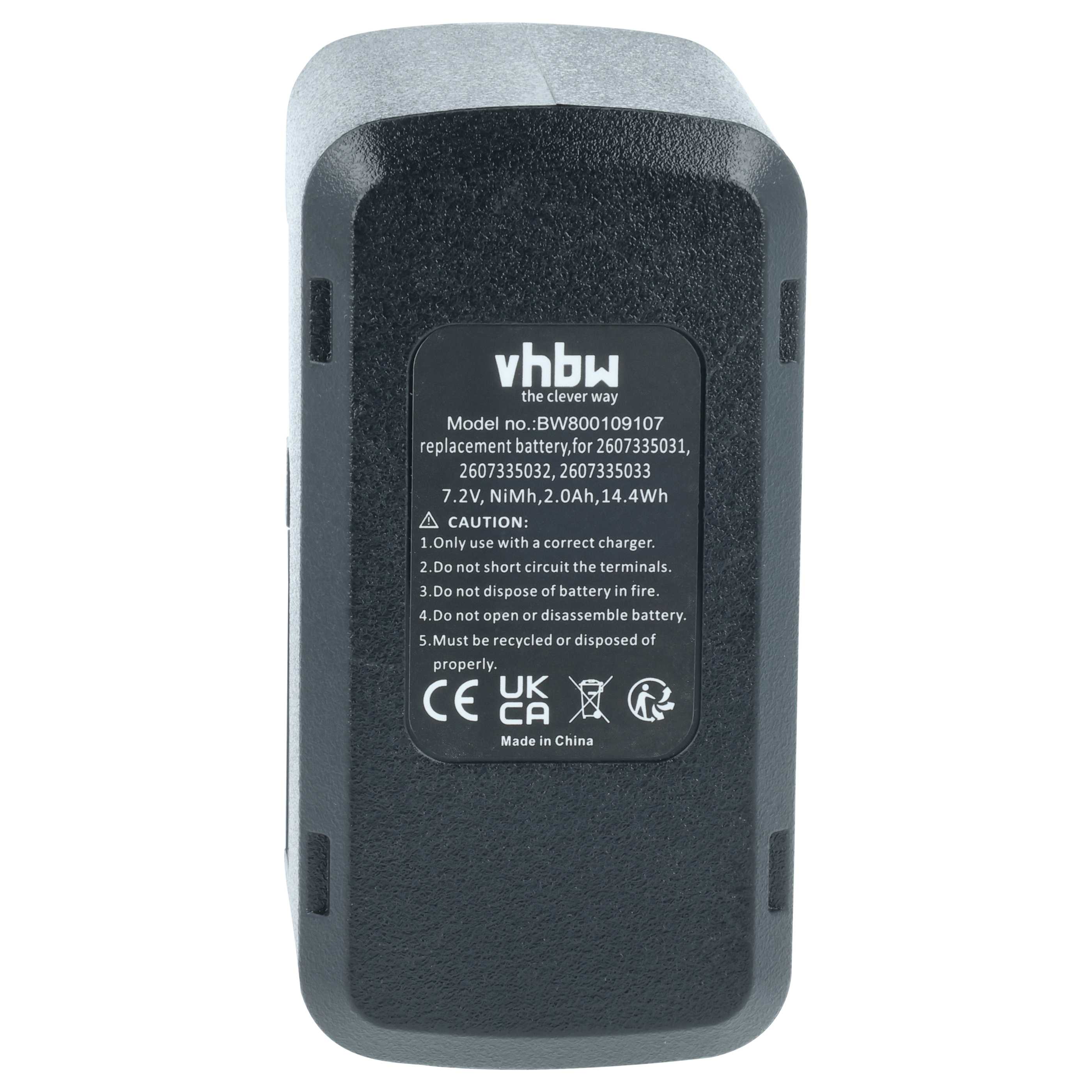 Batteria sostituisce Würth 0601936771 per attrezzo - 2Ah 7,2V NiMH