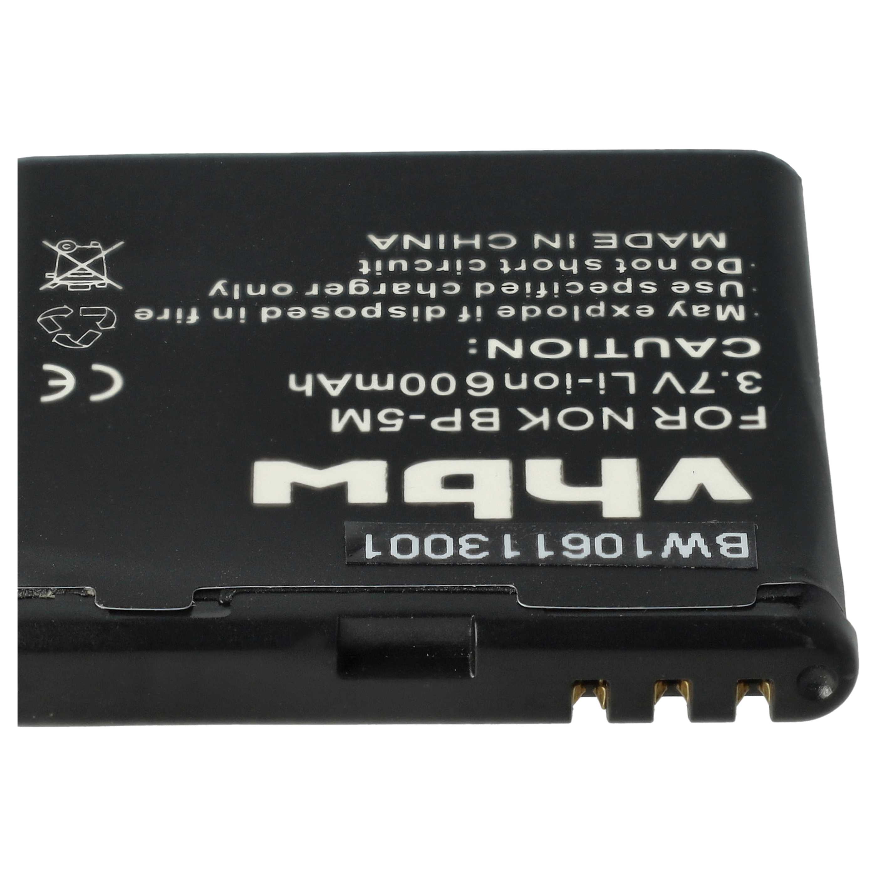 Akumulator do telefonu smartfona zamiennik Nokia BP-5M - 600 mAh 3,7 V Li-Ion