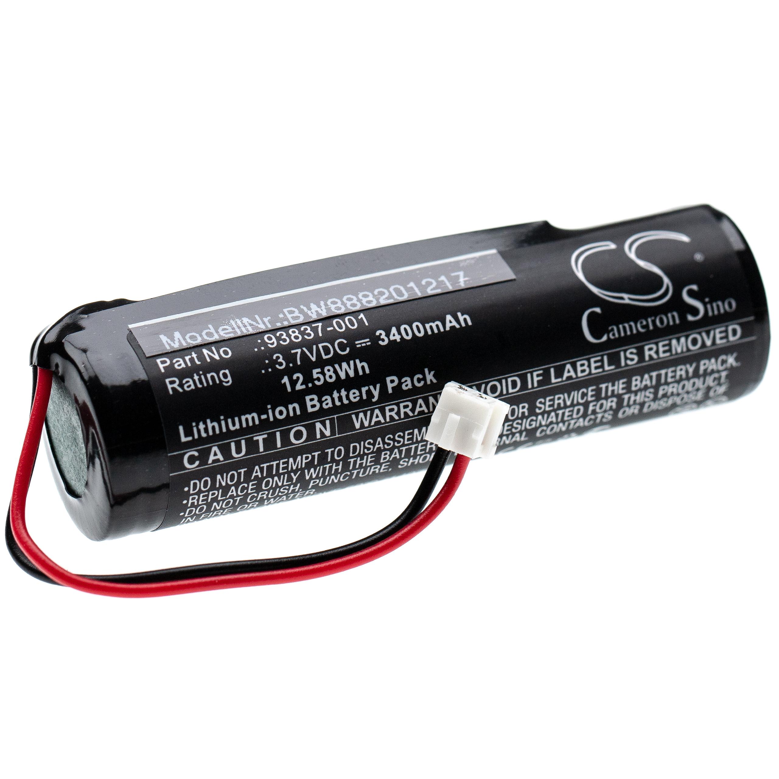 Batterie remplace Wahl 93837-001, 93837-200 pour rasoir électrique - 3400mAh 3,7V Li-ion