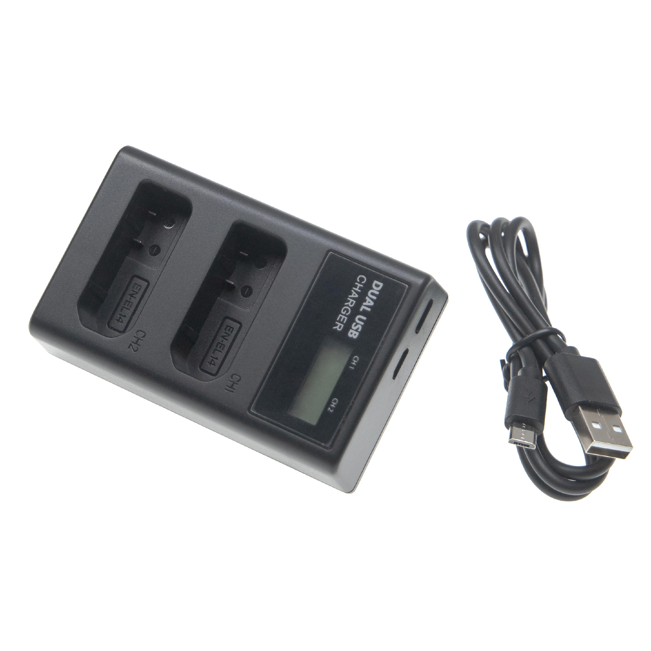 Battery Charger replaces Nikon MH-24 suitable for Coolpix P7000 Camera etc. - 0.5 A, 8.4 V