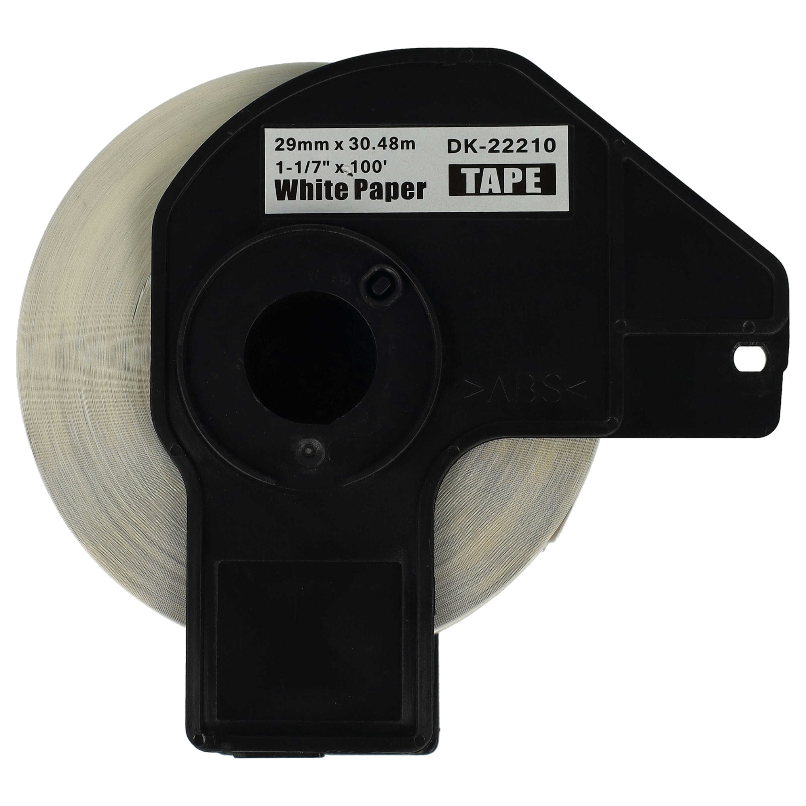 3x Label Roll replaces Brother DK-22210 Labeller - 29 mm x 30.48 m + Holder