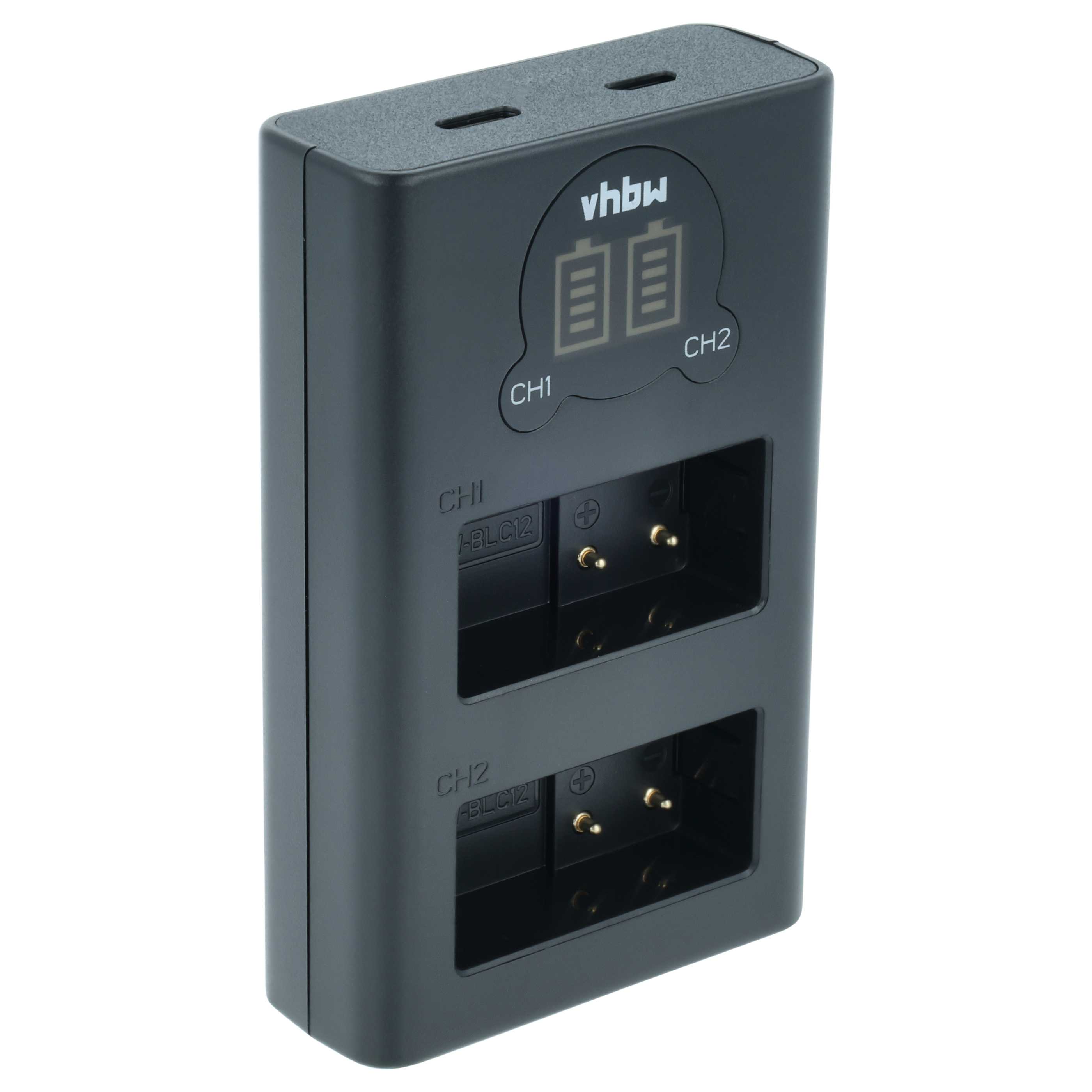 Battery Charger USB-C + Cable USB-C replaces Panasonic DE‑A80, DE‑A79BB for Leica Digital Camera etc.