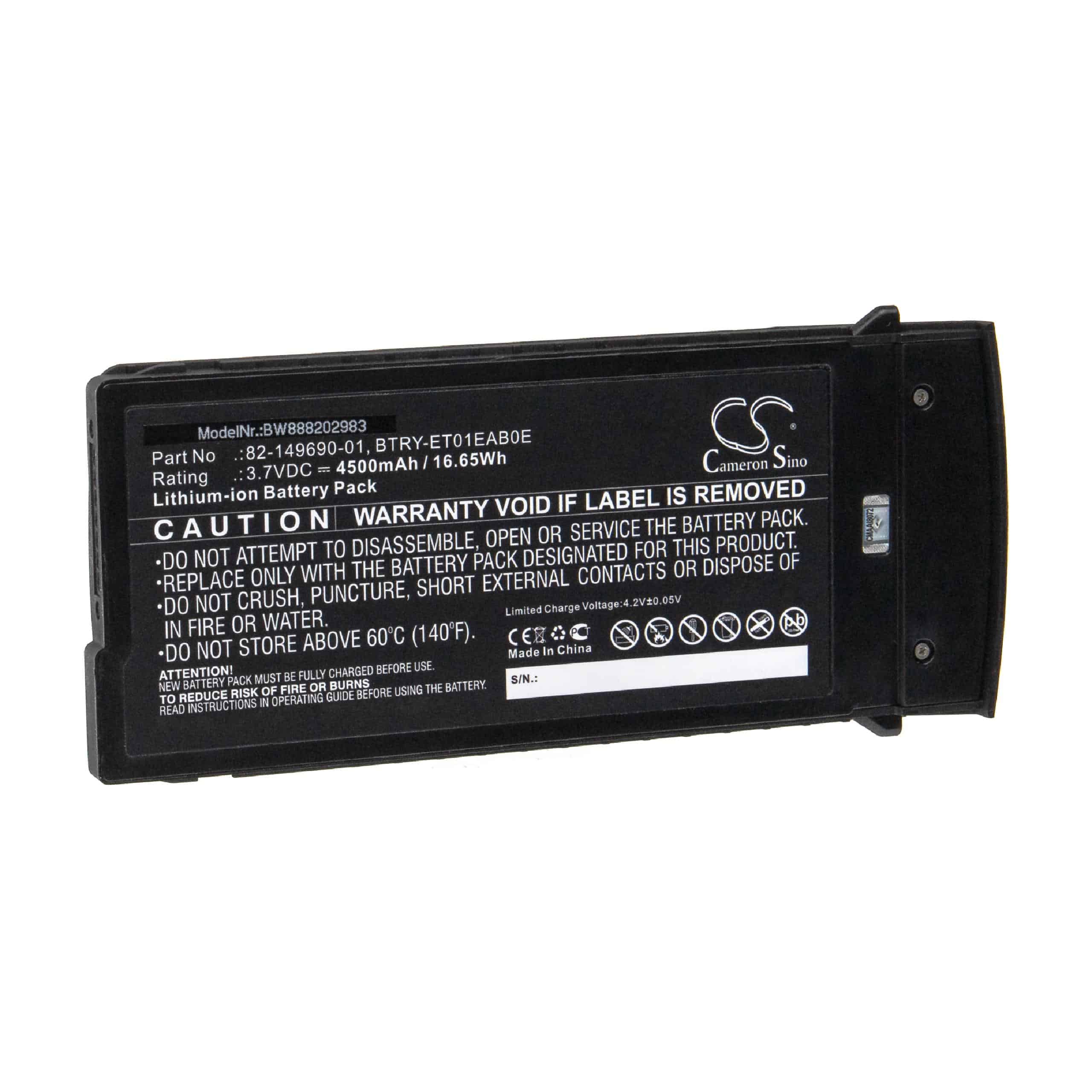 Batterie remplace Motorola BTRY-ET01EAB0E, 82-149690-01 pour tablette - 4500mAh 3,7V Li-ion