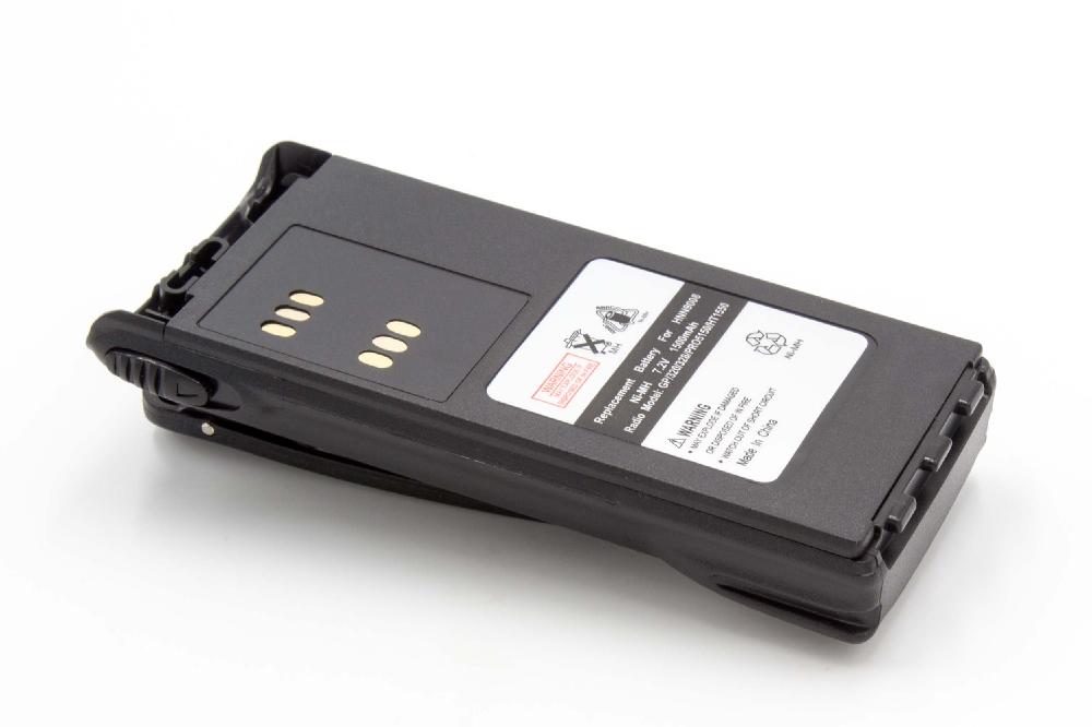 Radio Battery Replacement for Motorola HMNN4151, HMNN4154, HMNN4158, HMNN4159 - 1500mAh 7.2V NiMH + Belt Clip