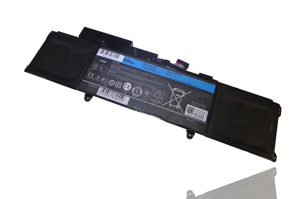 Batterie remplace Dell 4RXFK, C1JKH pour ordinateur portable - 4600mAh 14,8V Li-polymère, noir